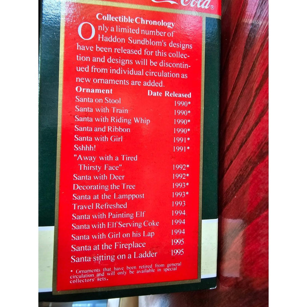 1995 Coca Cola Trim A Tree Ornament Travel Refreshed 1943 Santa Claus