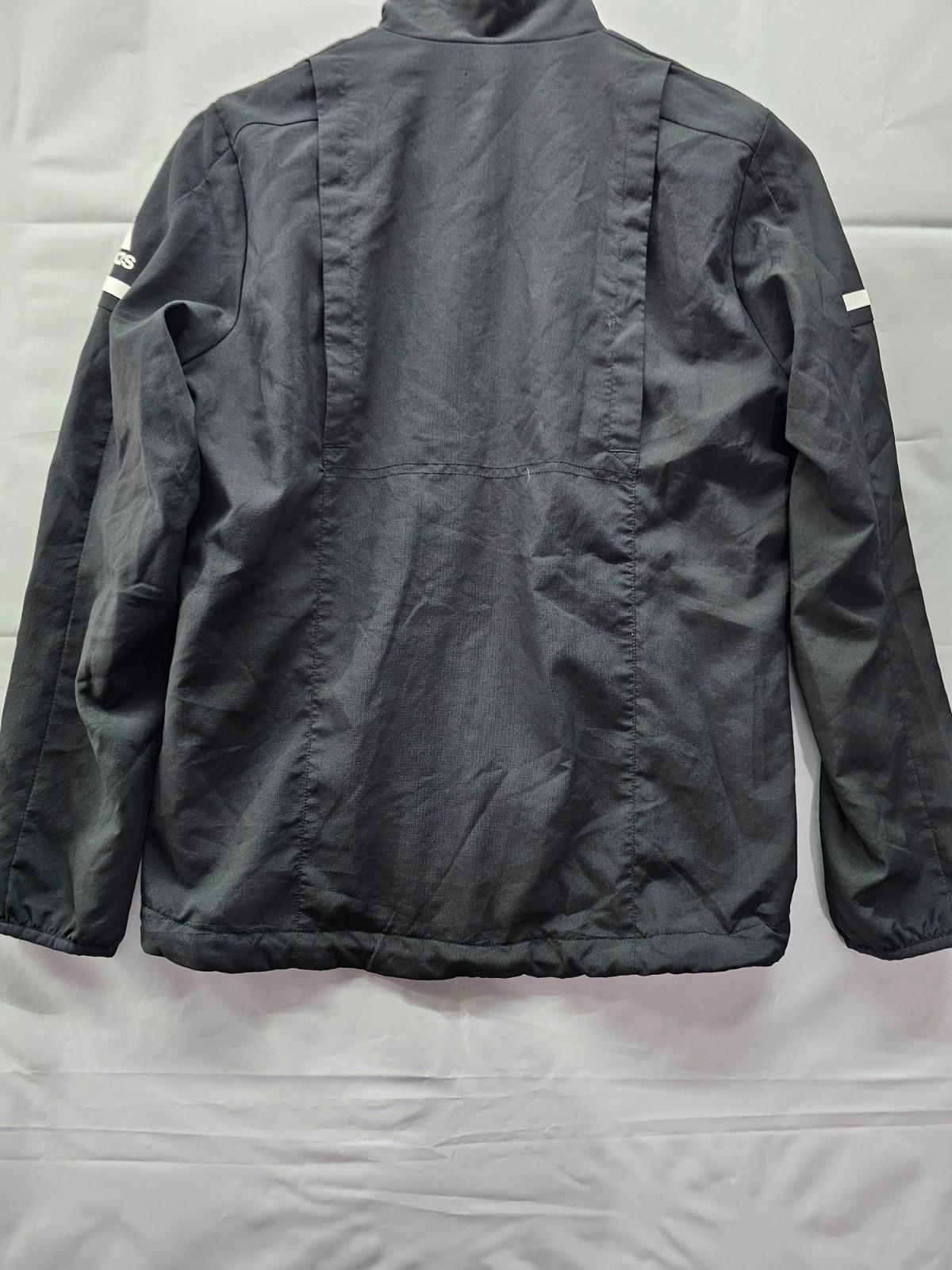 Adidas Black Full Zip Track Jacket Men's Medium Lightweight Mesh Lined Windbreak