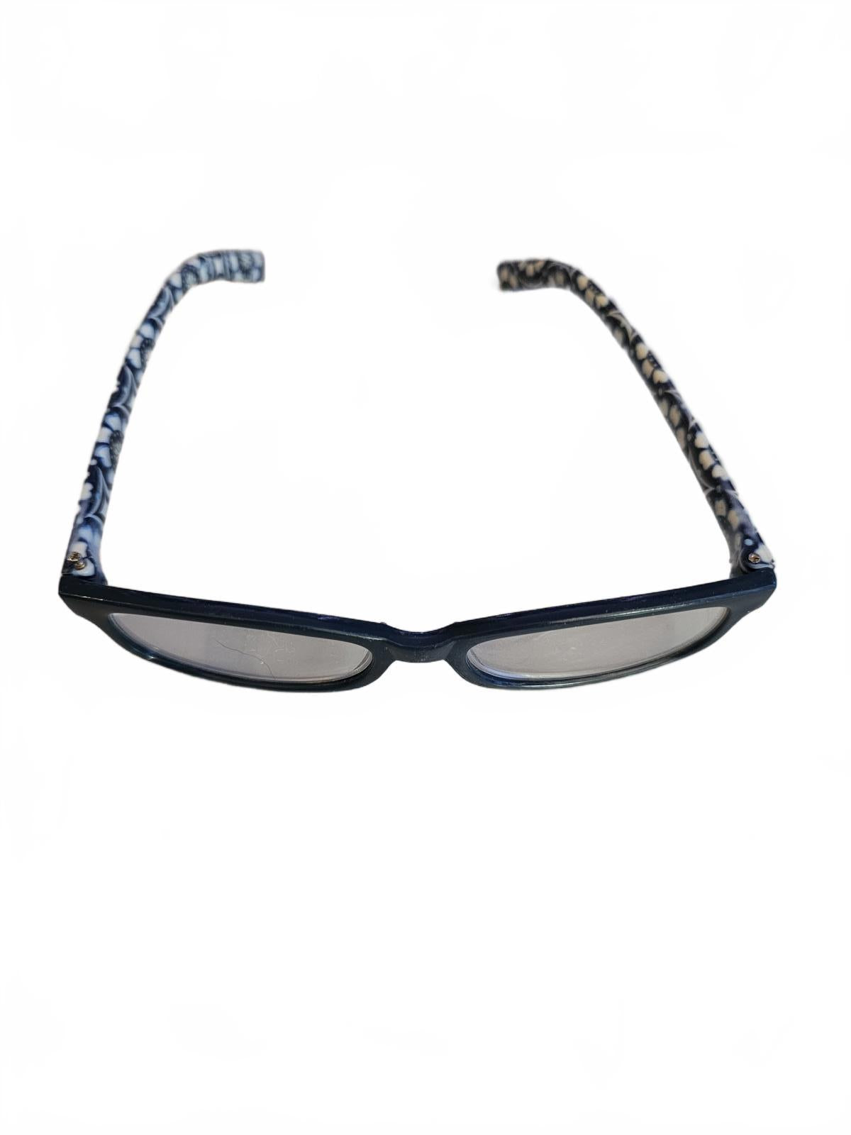 Blue Floral Reading Glasses Patterned Frame Lightweight Retro Style