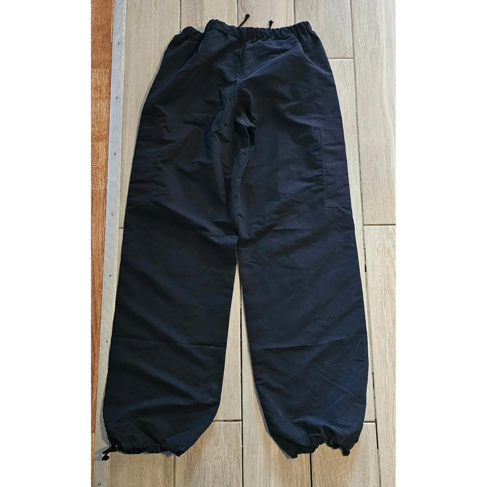 Weissman Black Dance Pants Small Adult Elastic Waist Drawstring Hem