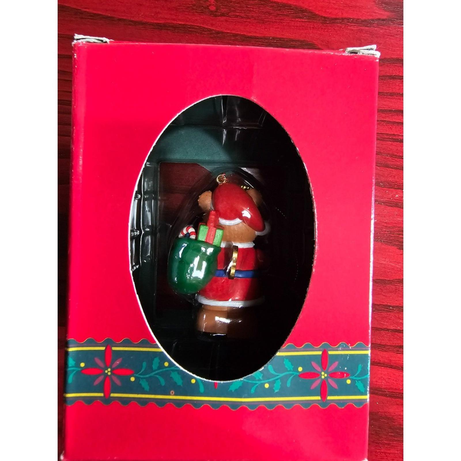 Vintage Christmas Traditions Santa Teddy Bear Ornament Matrix 1990s