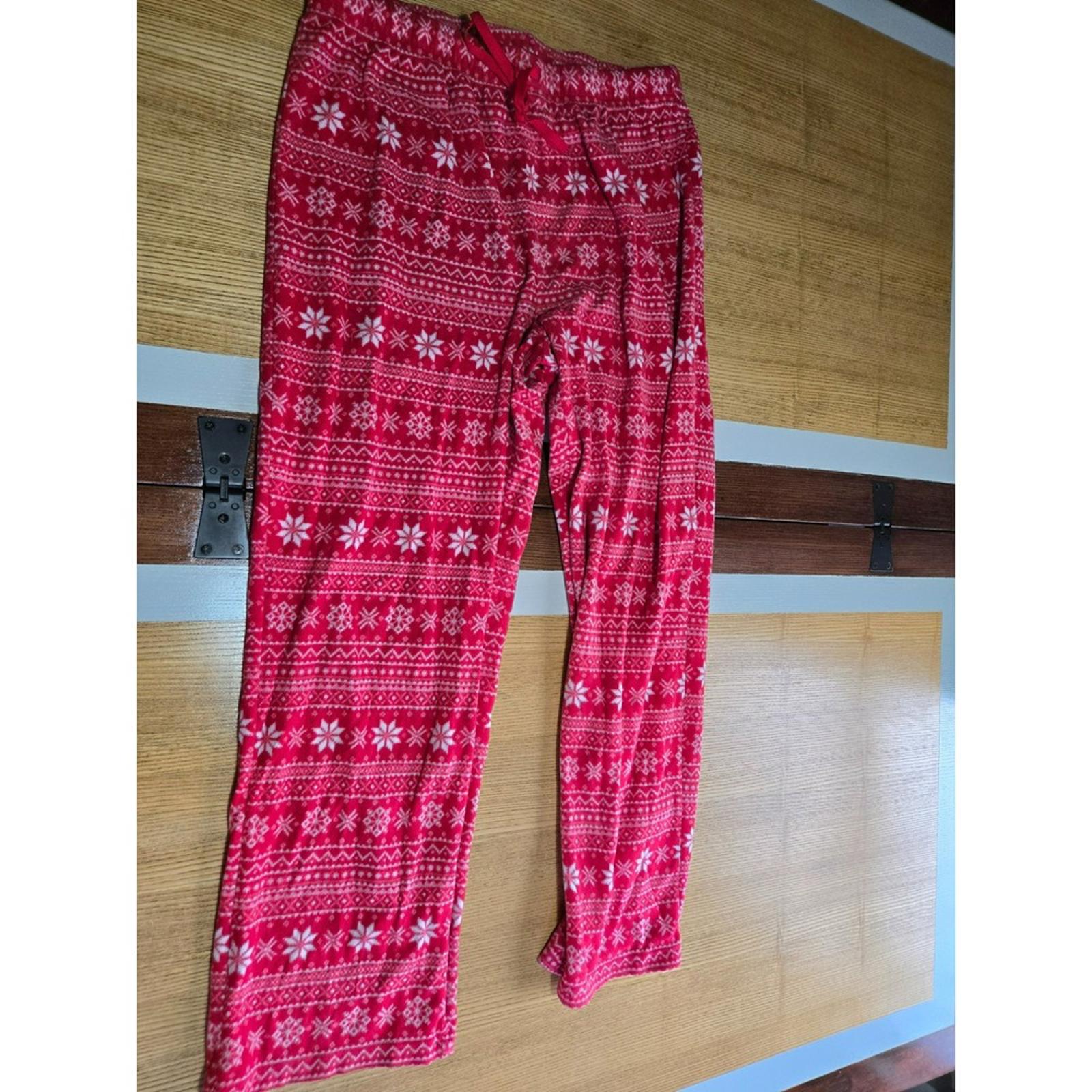 Jammies For Your Families Red Fleece Pajama Pants Large Fair Isle