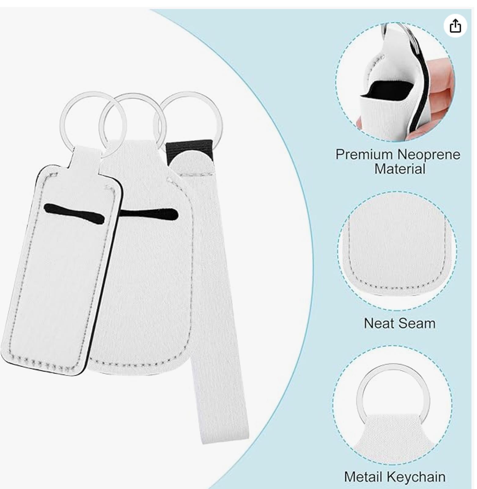 Lot of Neoprene Accessories – Quarter Keepers, Chapstick Holders, Hand Sanitizer Keychains