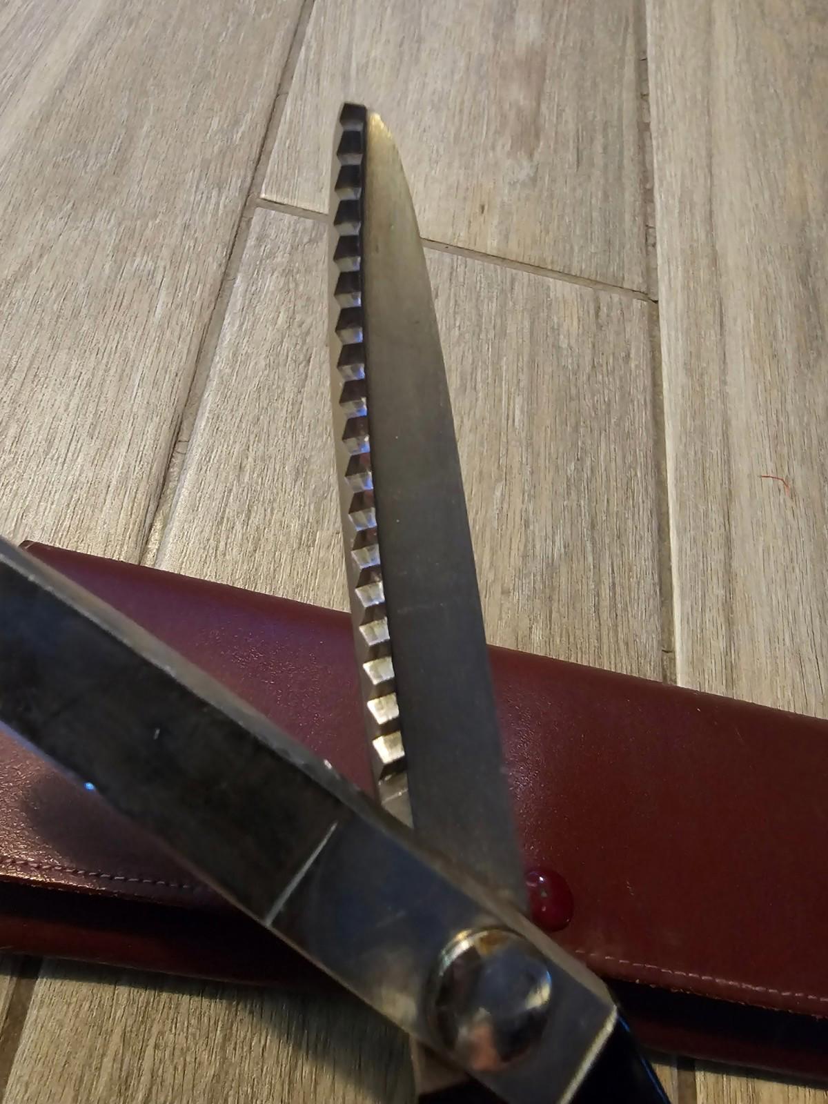 Vintage Wiss Model C Pinking Shears with Original Leather Case & Paperwork