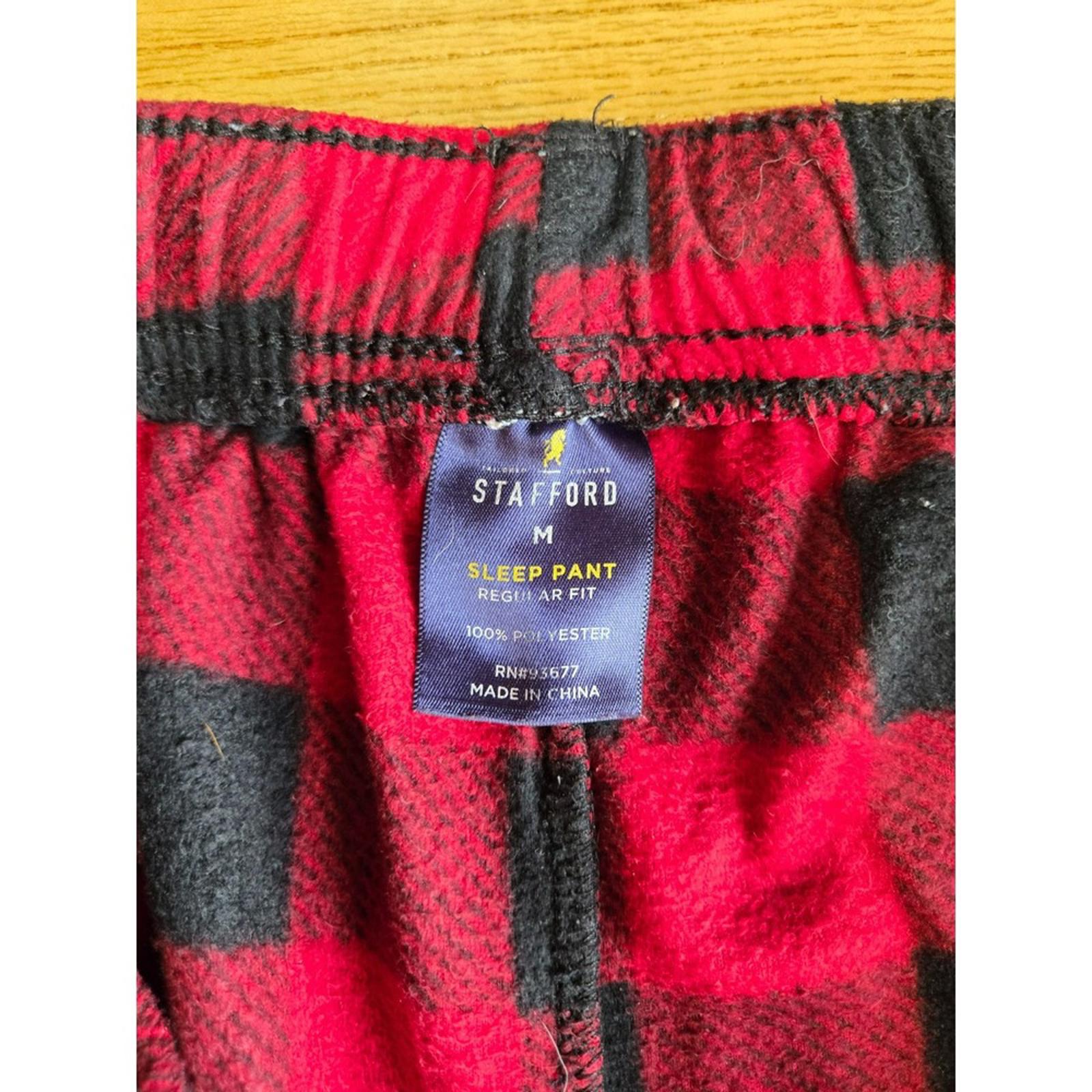 Stafford Red Black Plaid Flannel Sleep Pants XL Elastic Waist Lounge