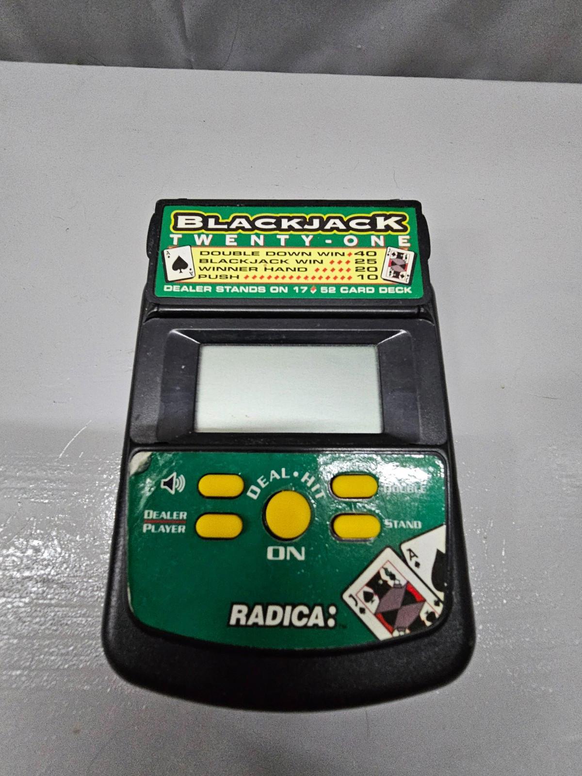Radica Blackjack Twenty-One LCD Handheld Model 2850 vtg 1990’s Works