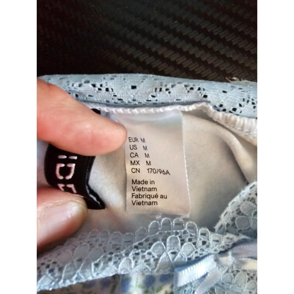 H&M Blue Lace-Trimmed Chemise - Sleep in Style!