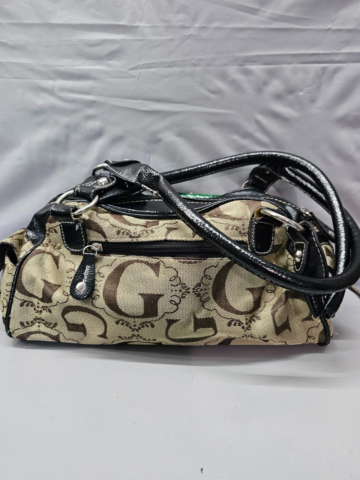 Multicolor Patchwork “G” Handbag Faux Leather Mixed Print Purse