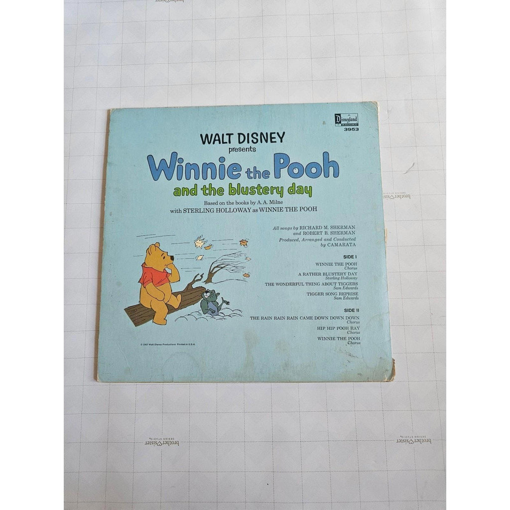 Walt Disney Presents Winnie the Pooh Blustery Day Vinyl Record & Book 3953 - good-g-