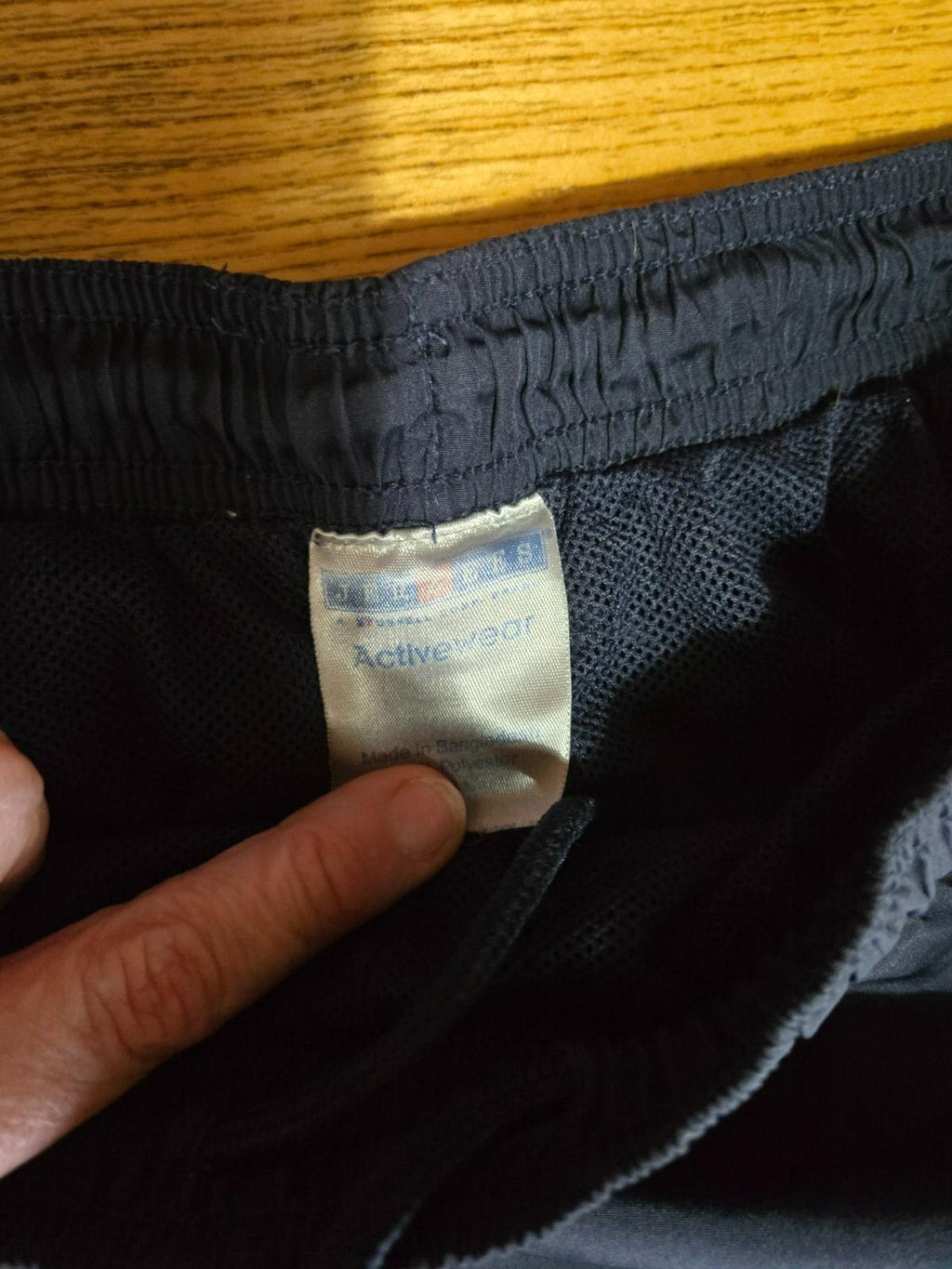 Jerzees Navy Activewear Pants Medium Lined Zip Ankle Pockets See Flaw