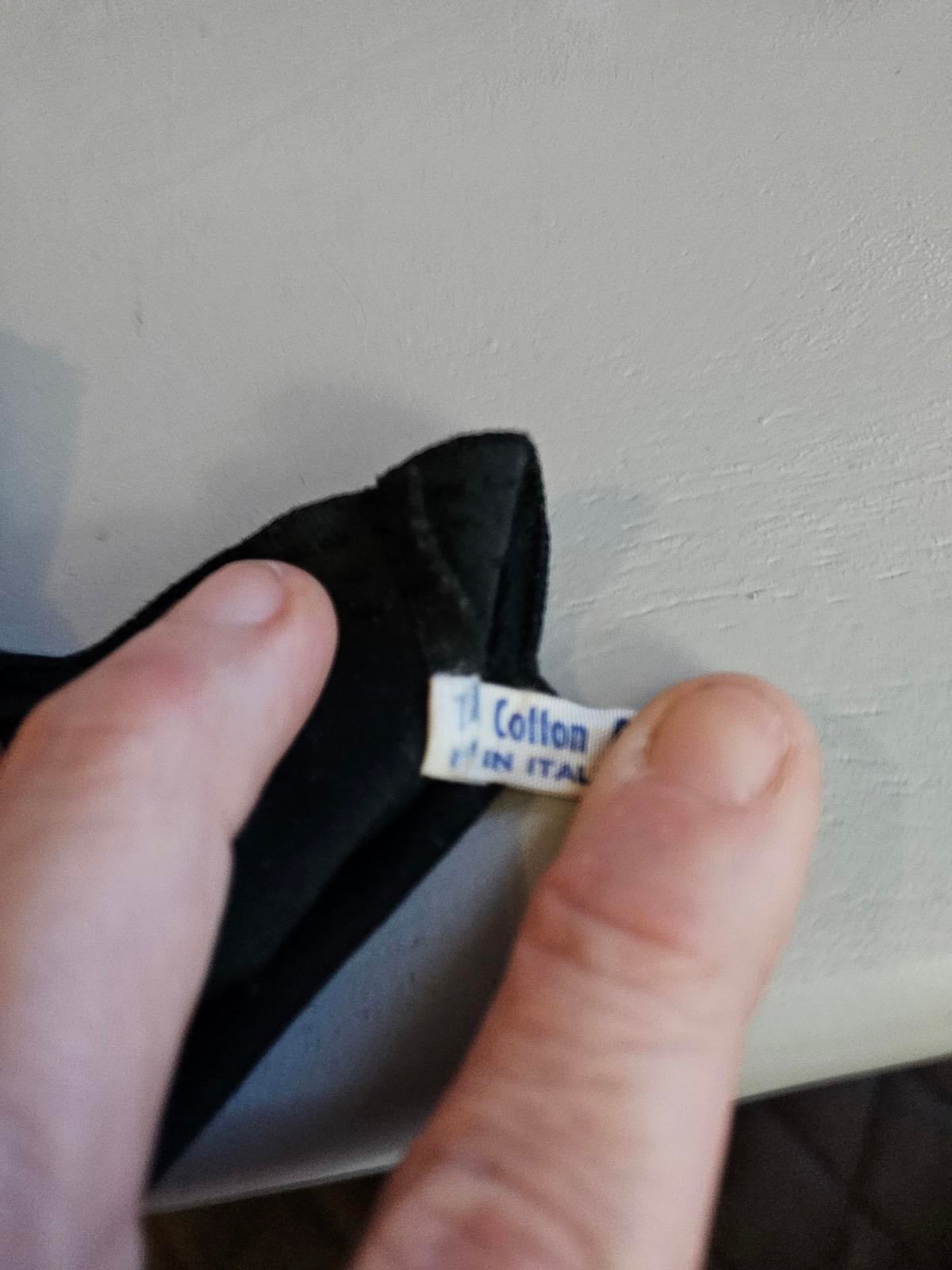 Vintage R & Fuller Black Cotton Dress Gloves Made in Italy Size 7