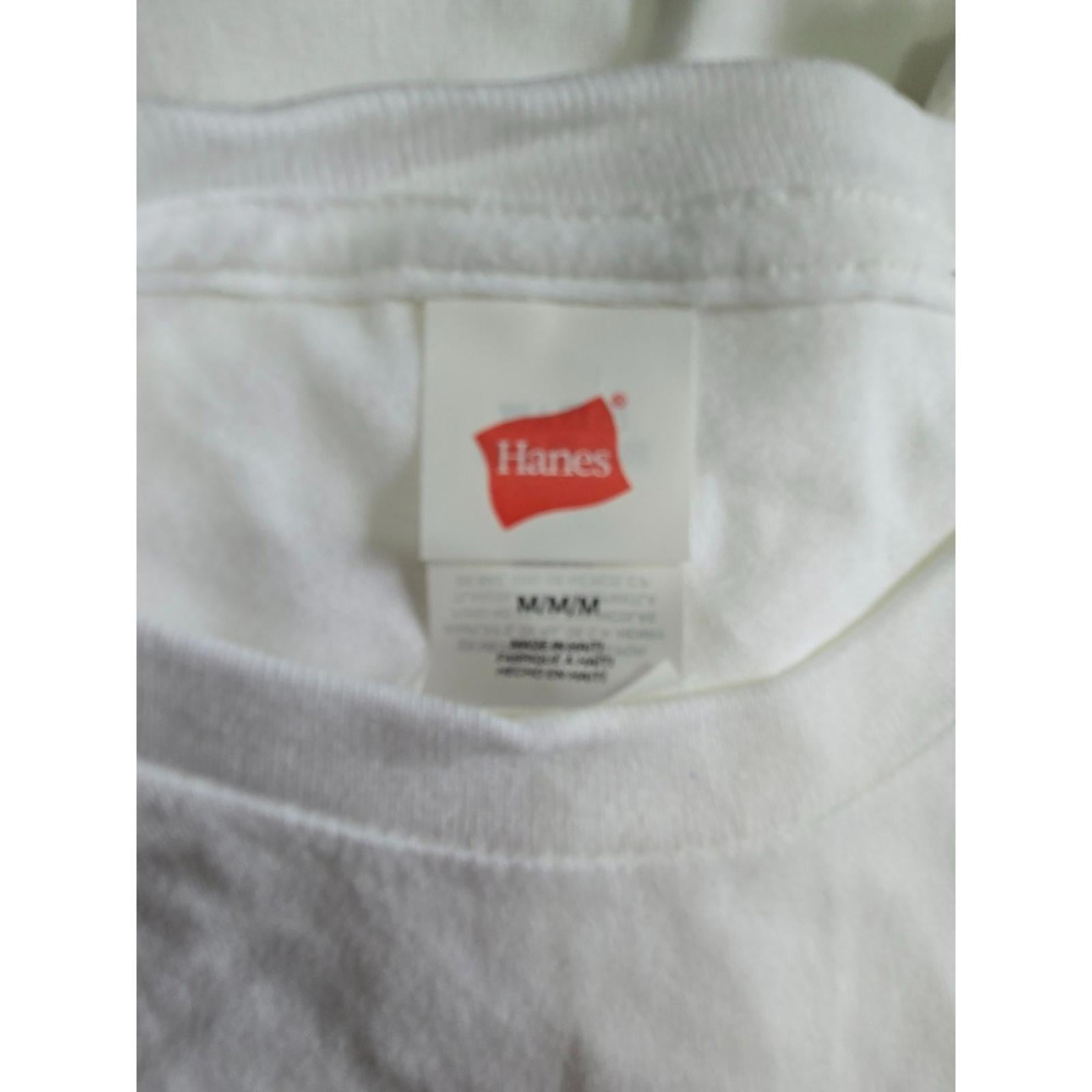 NEW Hanes White Crew Neck T Shirt Size M Mens Cotton Classic