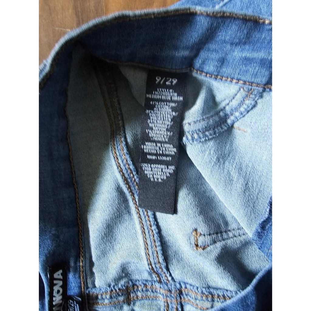 Fashion Nova Medium Wash Skinny Jeans 9 29 Distressed Mid Rise