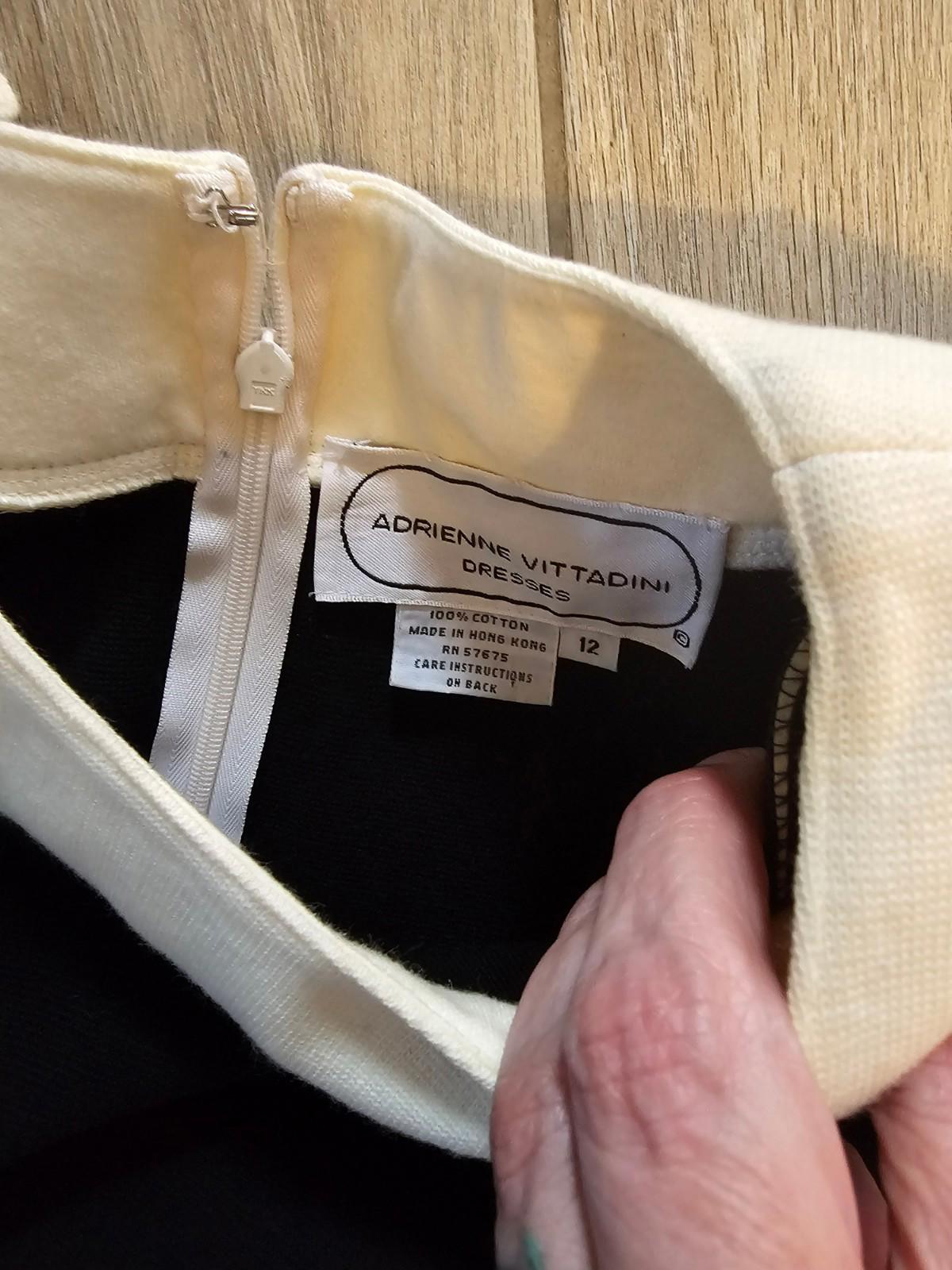 Adrienne Vittadini Classic Black & White Dress - Size 12