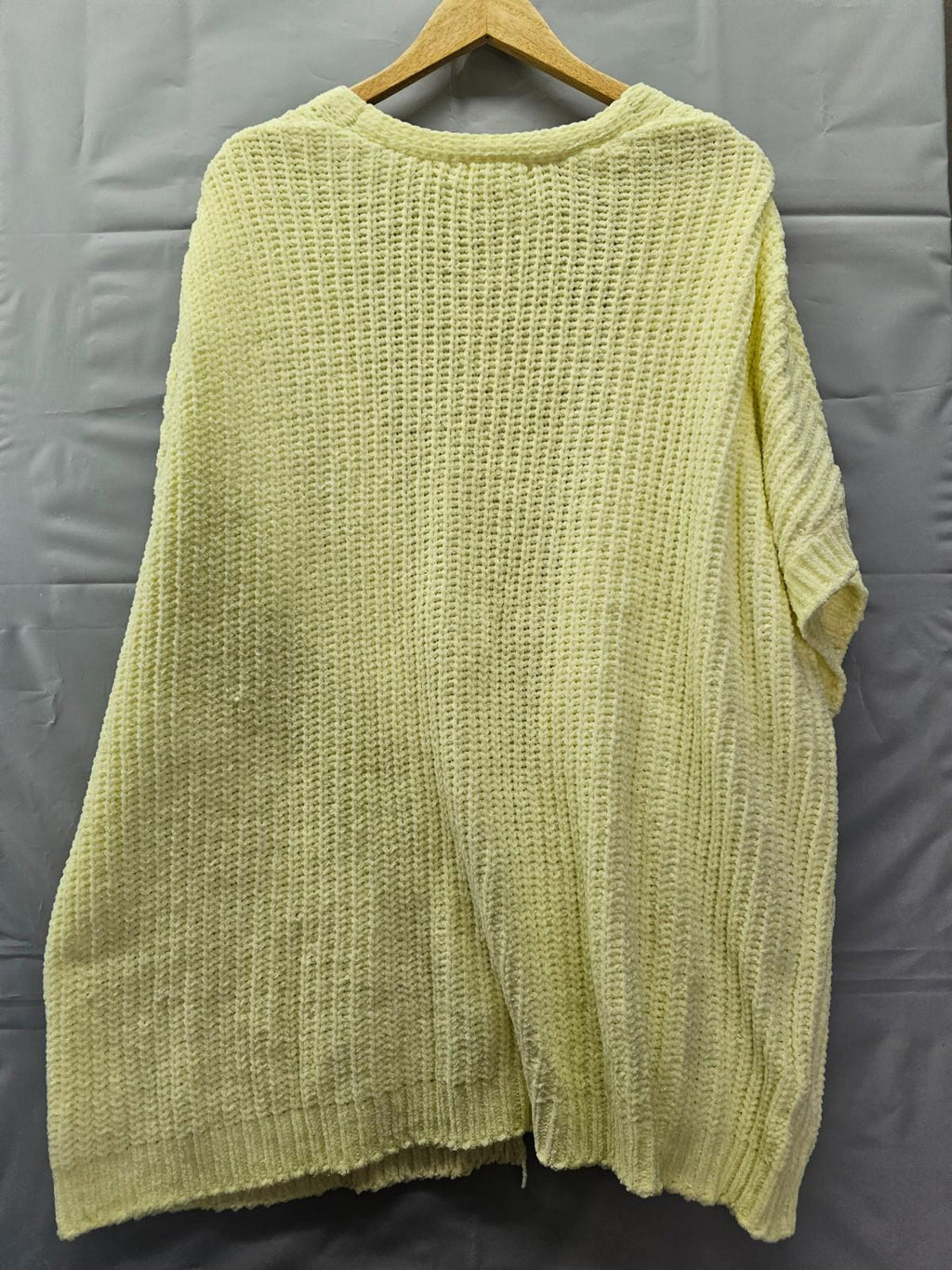 Ophelia Roe Chenille Knit Cardigan Pale Yellow Women’s 1X