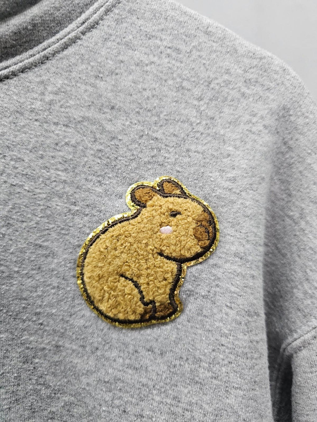 Gildan Heavy Blend Gray Hoodie Medium Gold Soft Unisex Sweatshirt