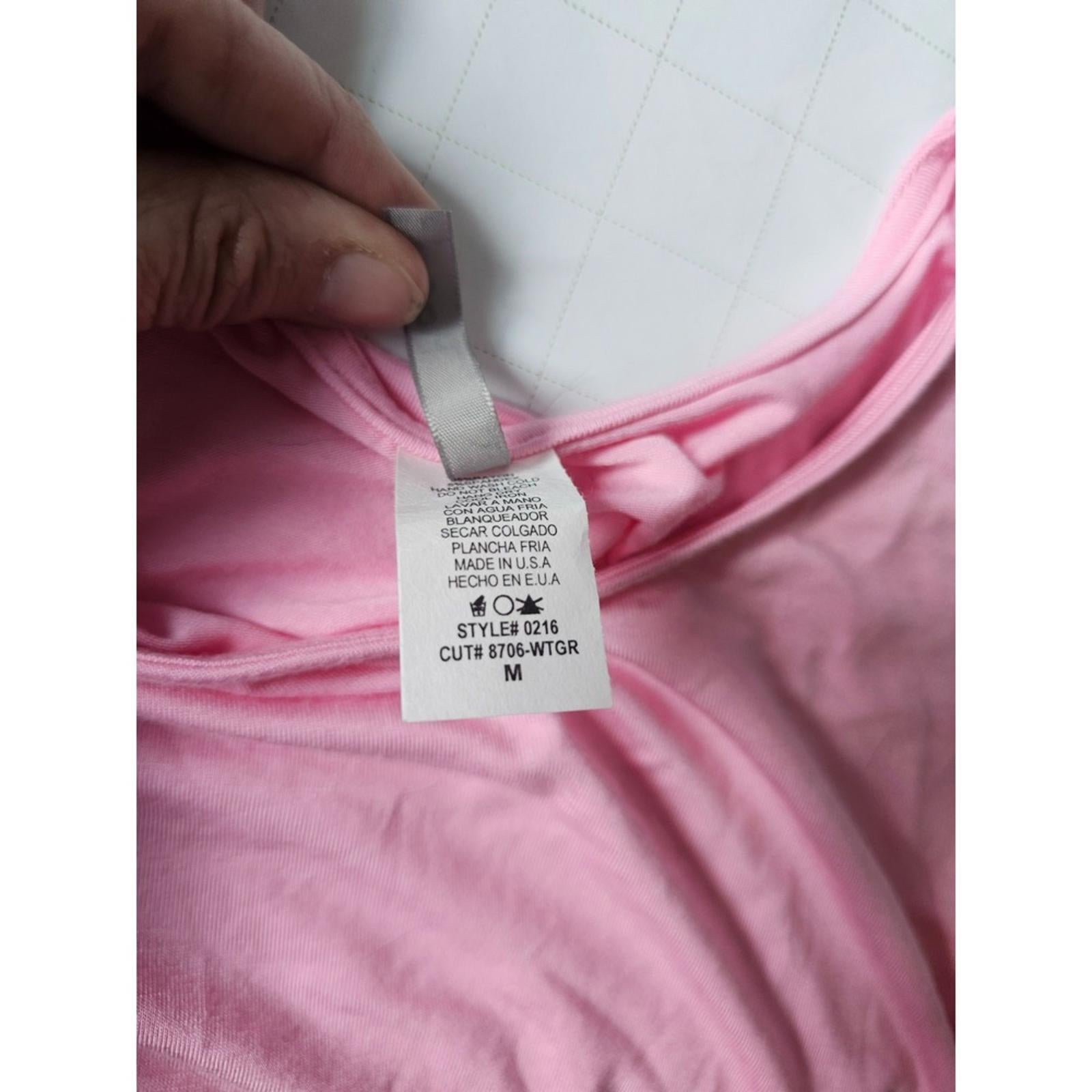 Moa USA Pink Pocket Dress Women's Medium Casual Short Sleeve Style 0216