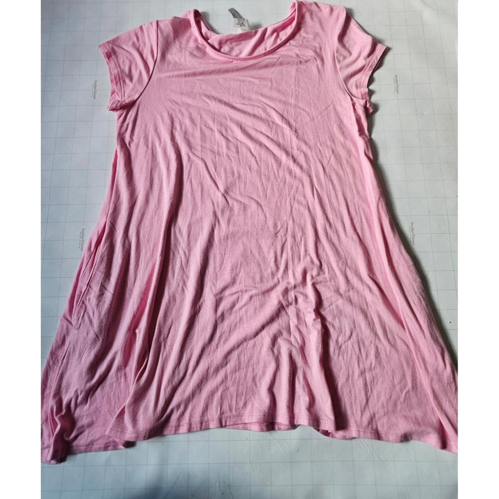 Moa USA Pink Pocket Dress Women's Medium Casual Short Sleeve Style 0216