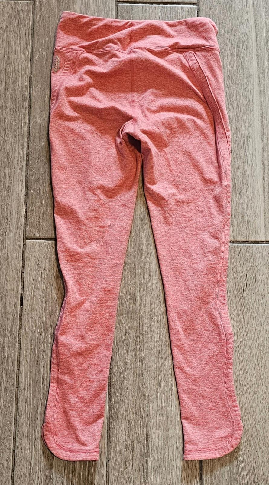 Free People FP Movement Pink Leggings XS Wide Waistband Pockets Stretch