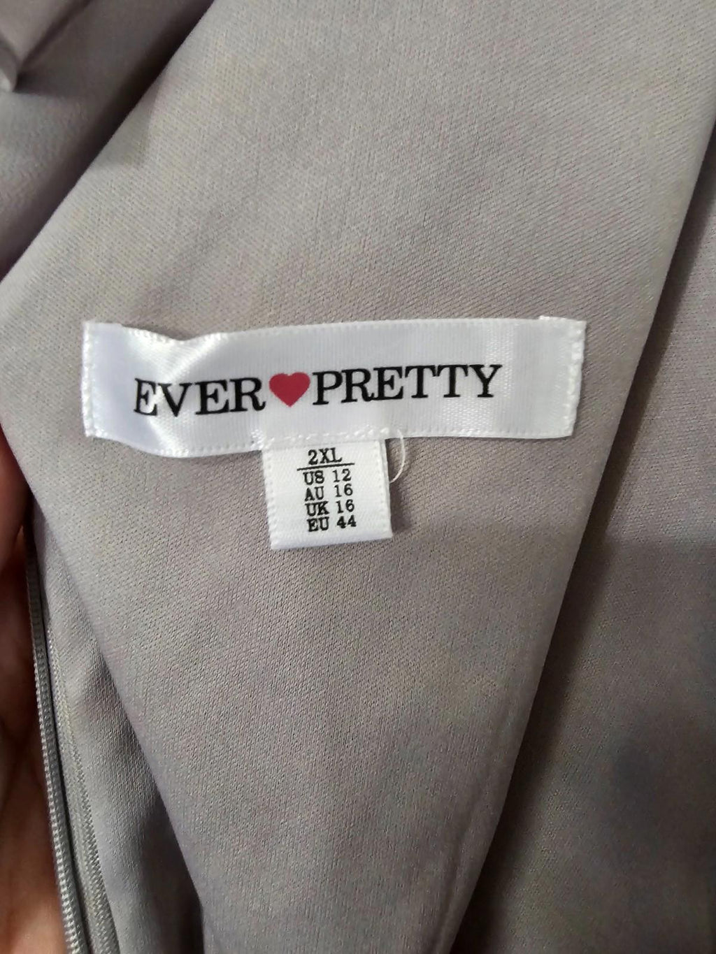 Ever Pretty Gray Chiffon Bridesmaid Dress 2XL US16 VNeck Ruffle Hem