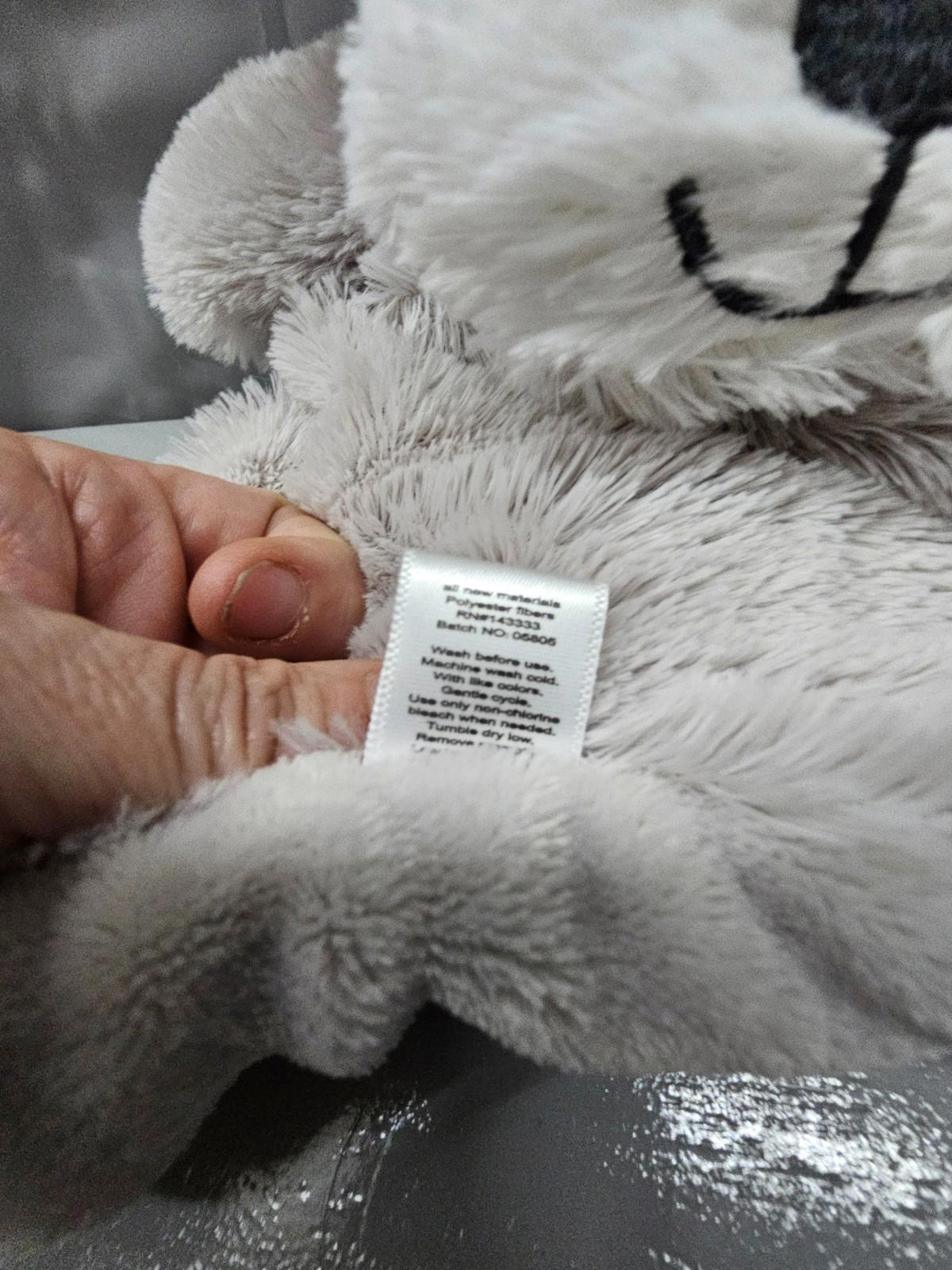 Plush Puppy Dog Rattle Lovey 14"x14" Cream Gray Security Blanket 2017 Kellytoy