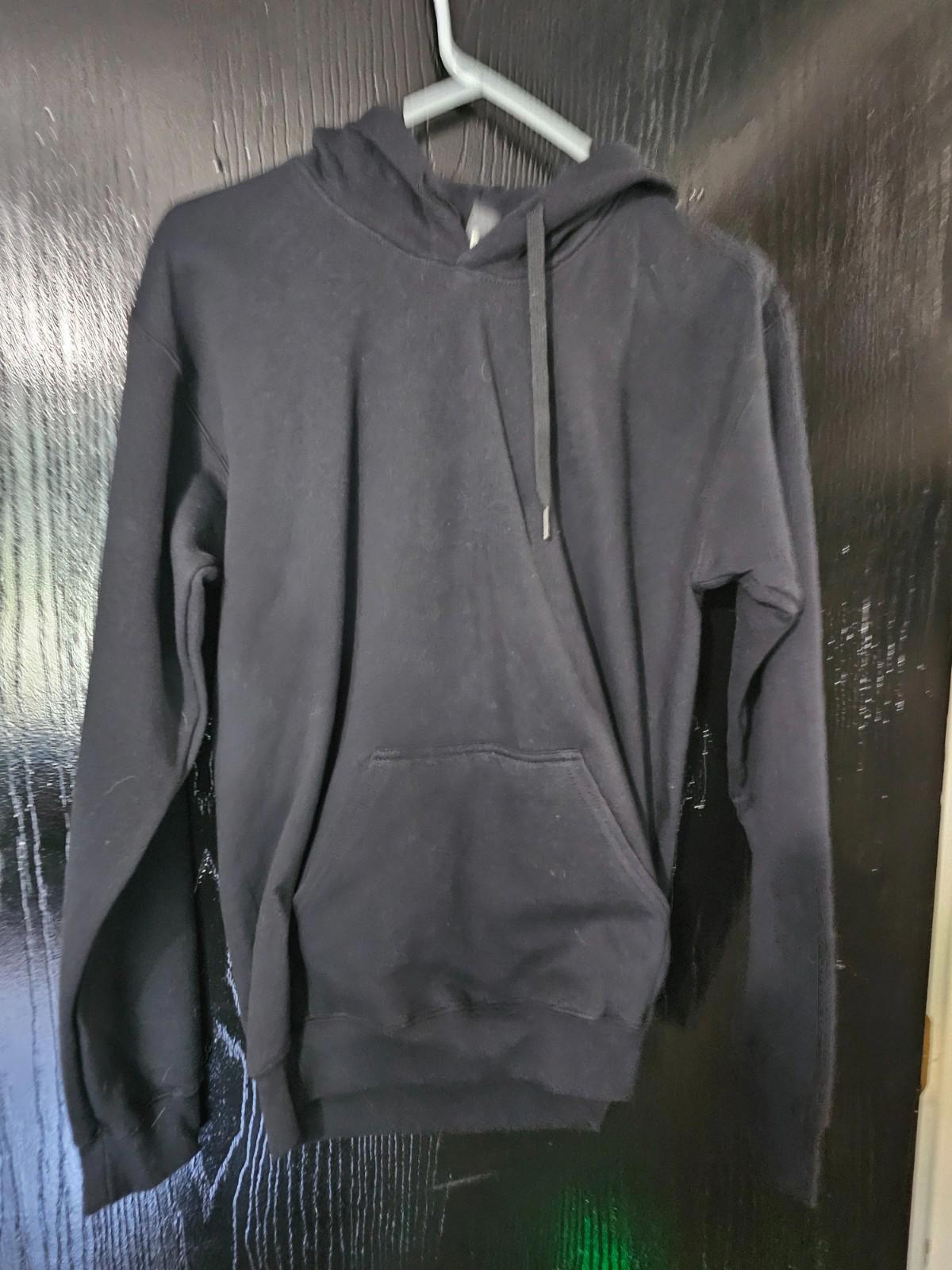 Gildan Softstyle Black Hoodie S Midweight Pullover Kangaroo Pocket