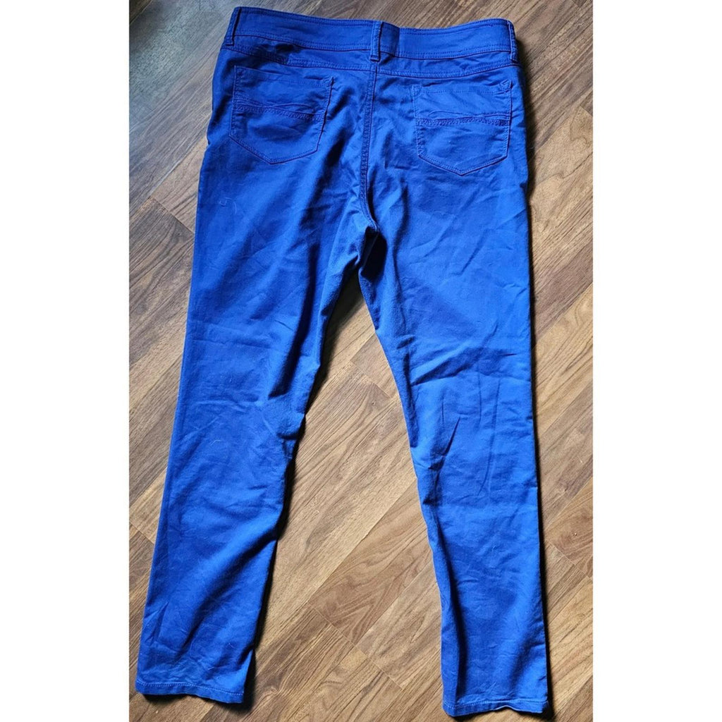 SO Electric Blue Skinny Jeans Size 17 Stretch Bold Statement Denim