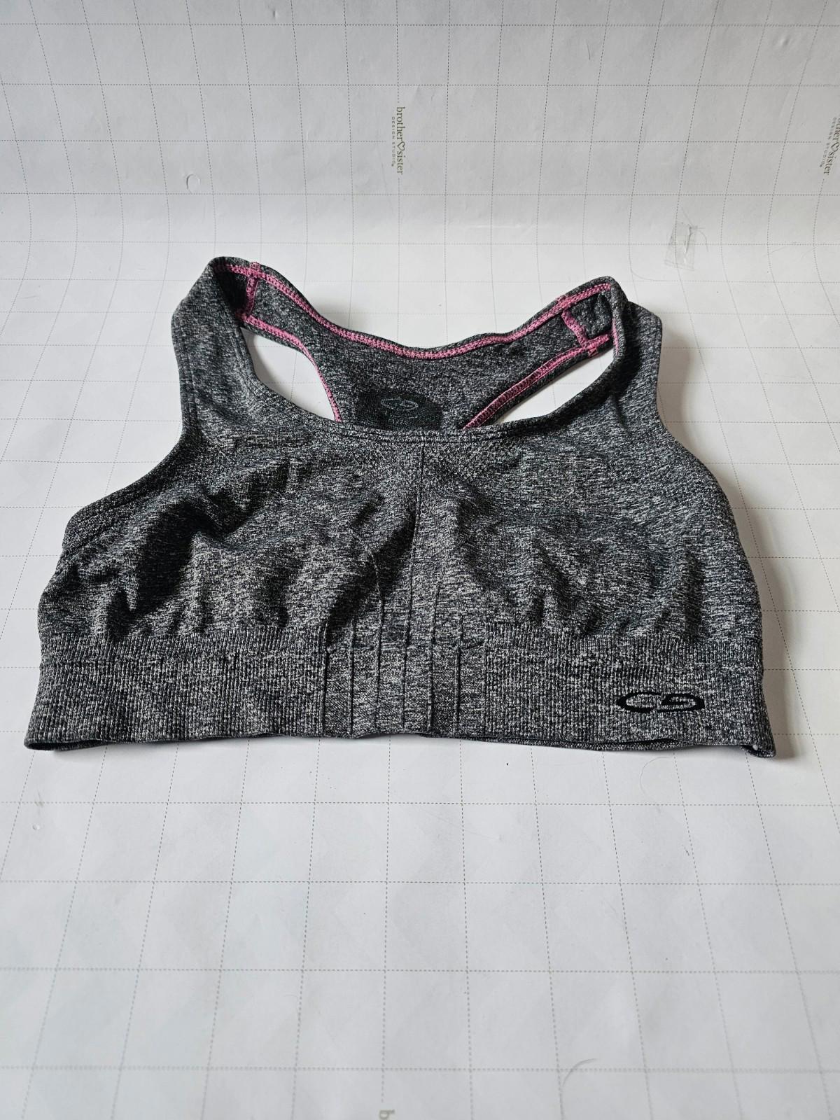 Champion Seamless Sports Bra M Gray Pink Racerback Medium Support