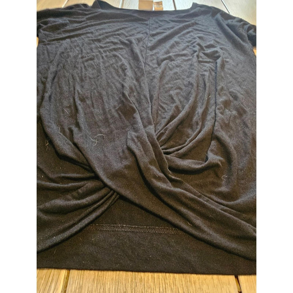 Antibes Blanc Black Twist Front 34 Sleeve Top Size Small