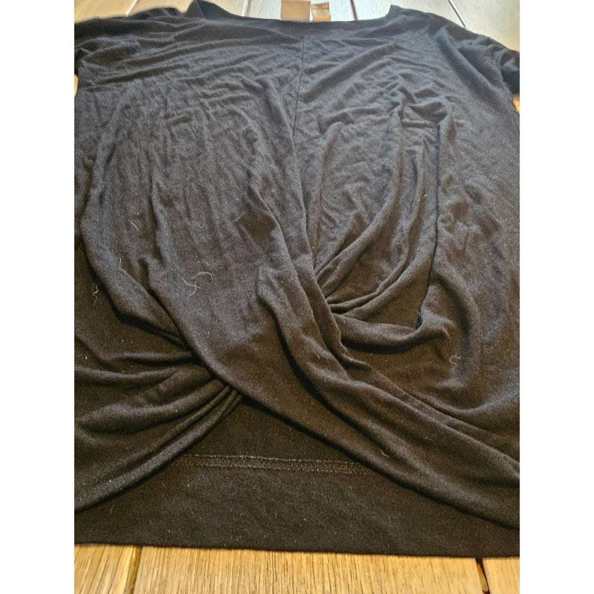 Antibes Blanc Black Twist Front 34 Sleeve Top Size Small