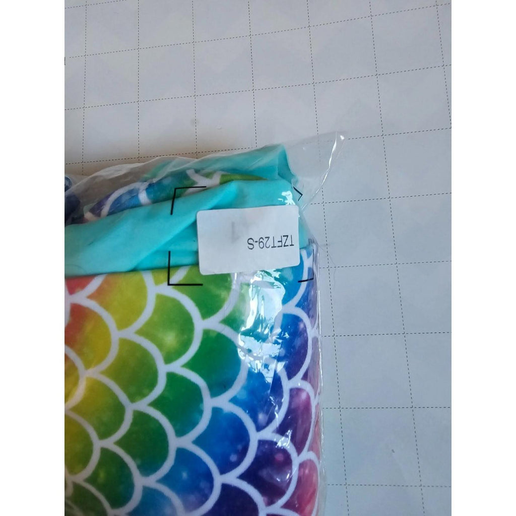 Girls Rash Guard Swimsuit Set Rainbow Mermaid Scales Sizes 2T and 3-4