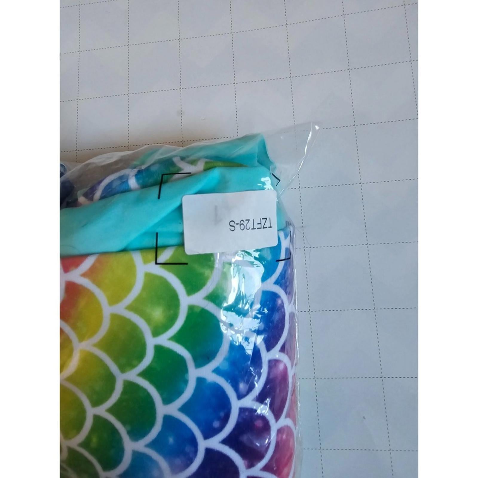 Girls Rash Guard Swimsuit Set Rainbow Mermaid Scales Sizes 2T and 3-4