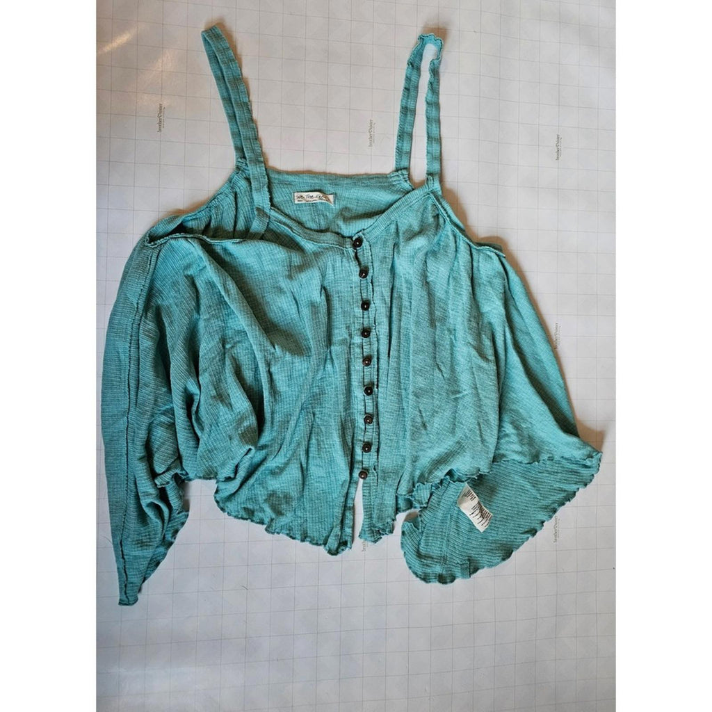 We The Free Free People Turquoise Tank Top Small Button Front