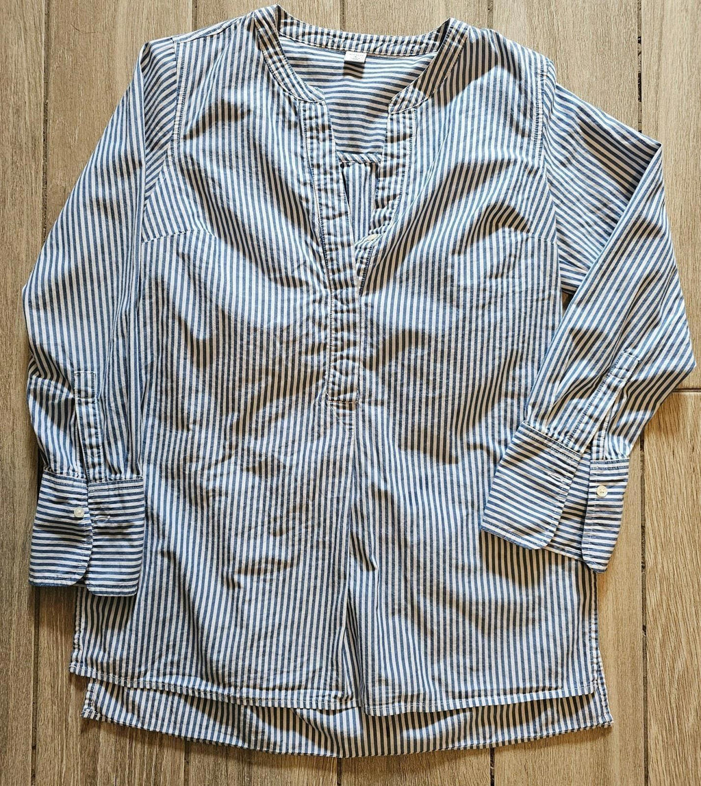 Old Navy Women's Blue White Stripe Shirred Tunic Shirt XS