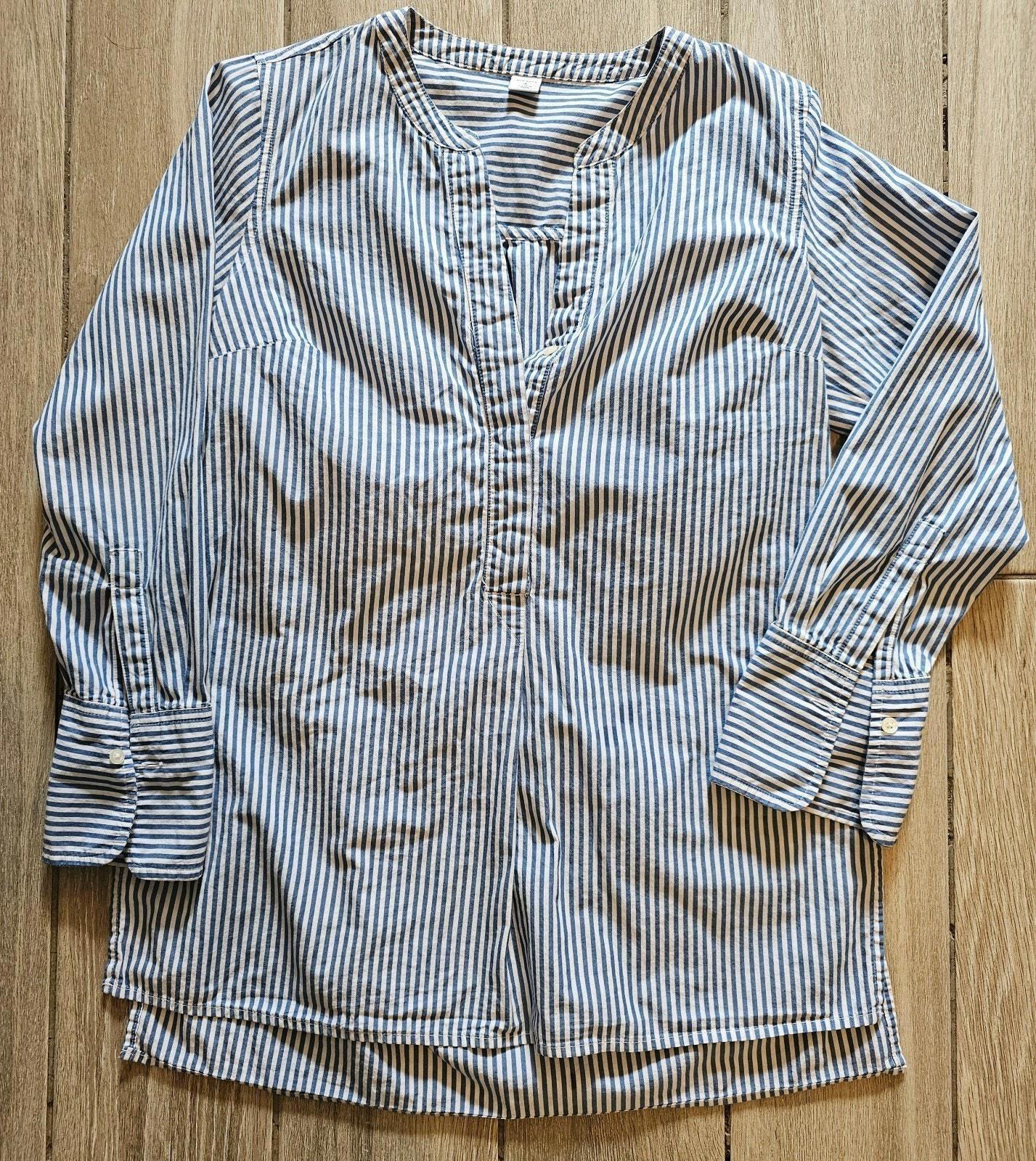 Old Navy Women's Blue White Stripe Shirred Tunic Shirt XS