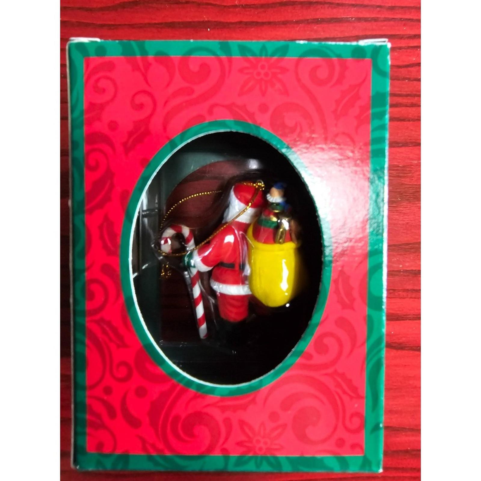 Vintage Santa Claus Ornament Christmas Collection Candy Cane Toy Sack
