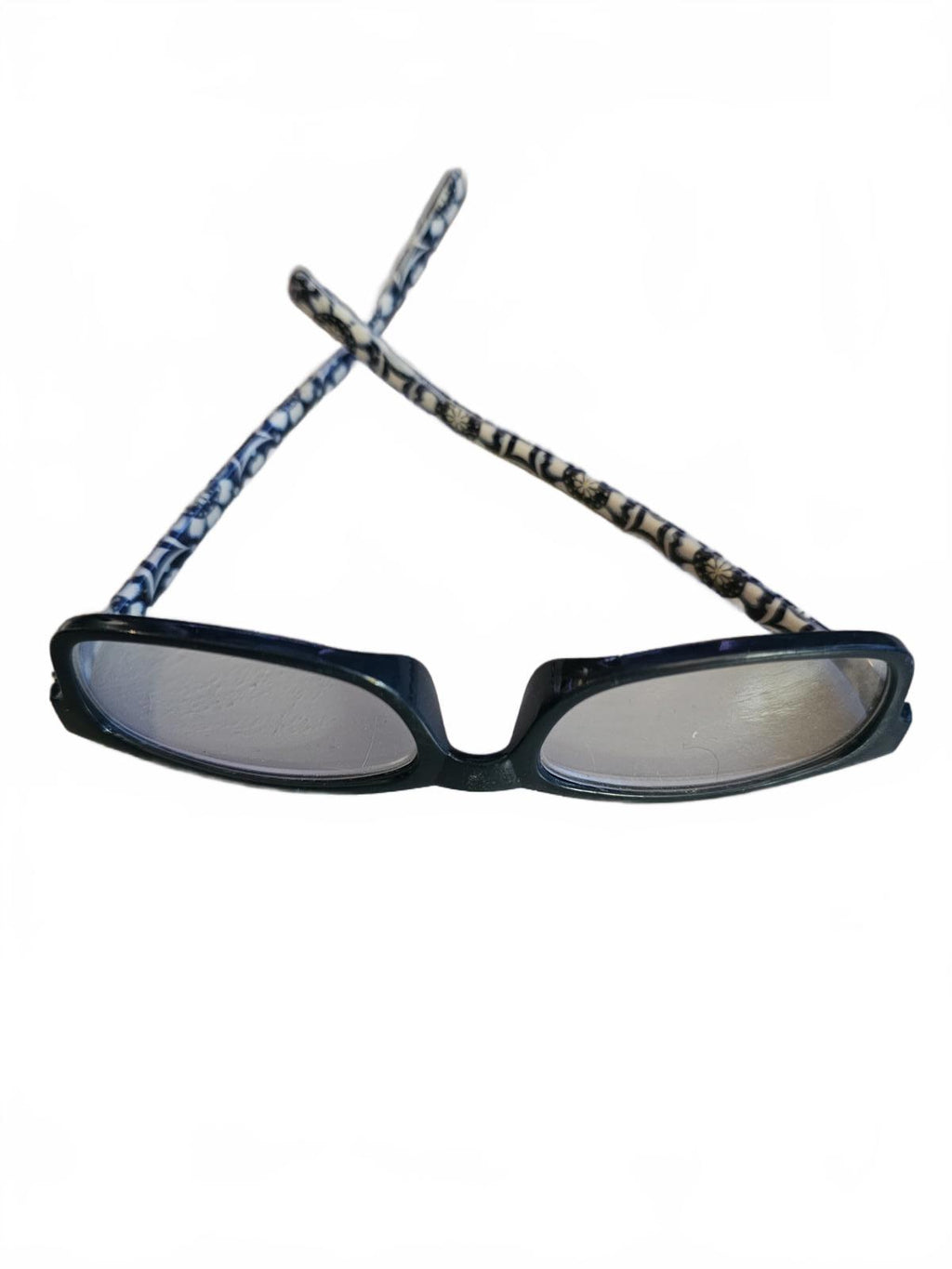 Blue Floral Reading Glasses Patterned Frame Lightweight Retro Style