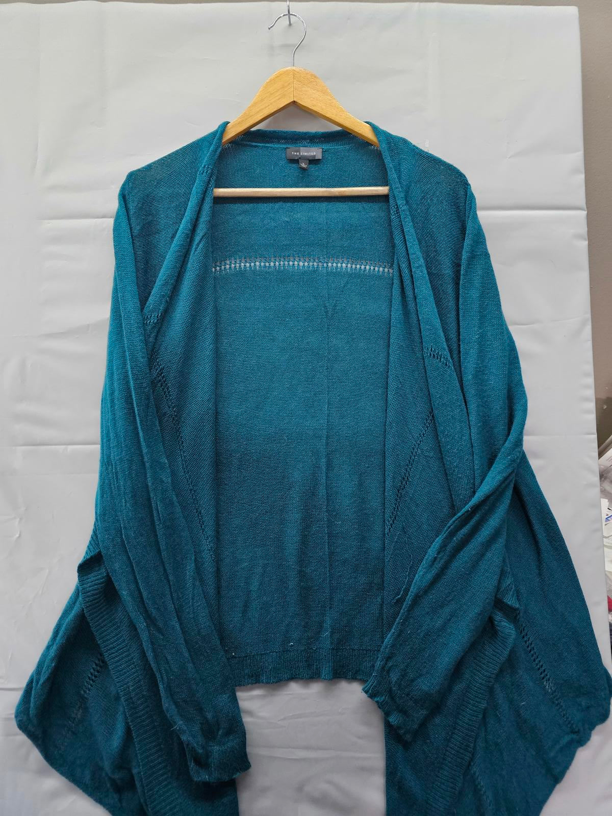 The Limited Open Teal Knit Cardigan Lightweight Draped Sweater Women’s Large