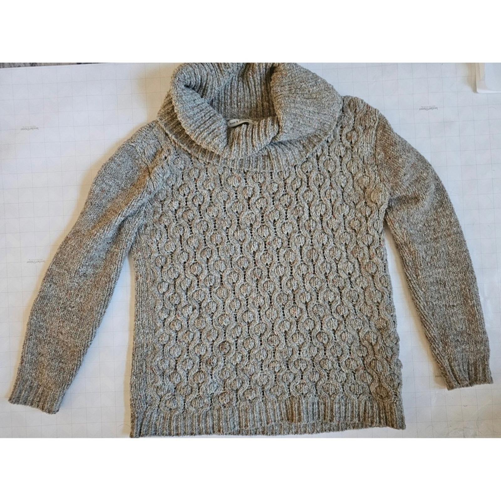 Moon and Madison Brown Cable Knit Cowl Neck Sweater Women's
