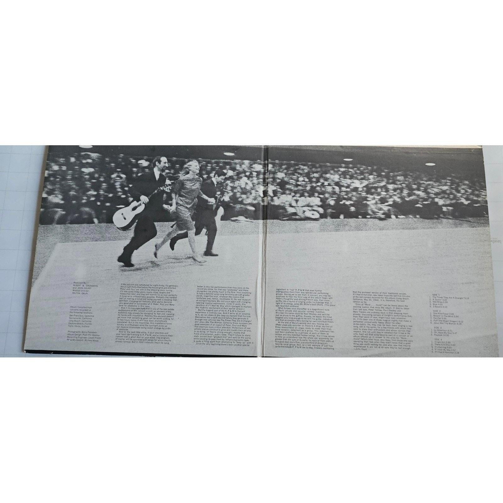 Peter Paul and Mary In Concert Vinyl Record Album Warner Bros 2WS 1555 - good-g-