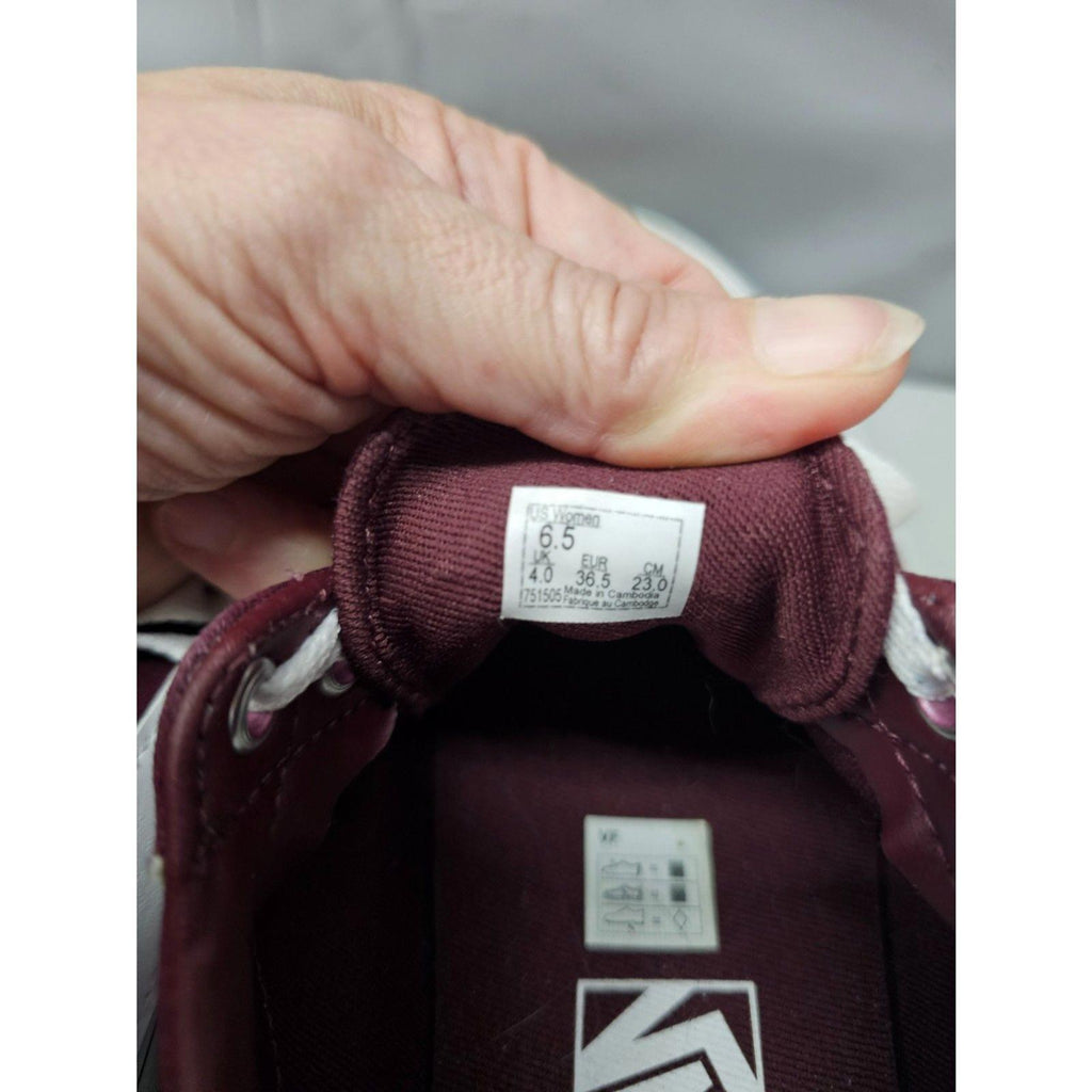 Vans Old Skool Burgundy Canvas Sneakers Women’s 6.5 White Stripe Classic Shoes