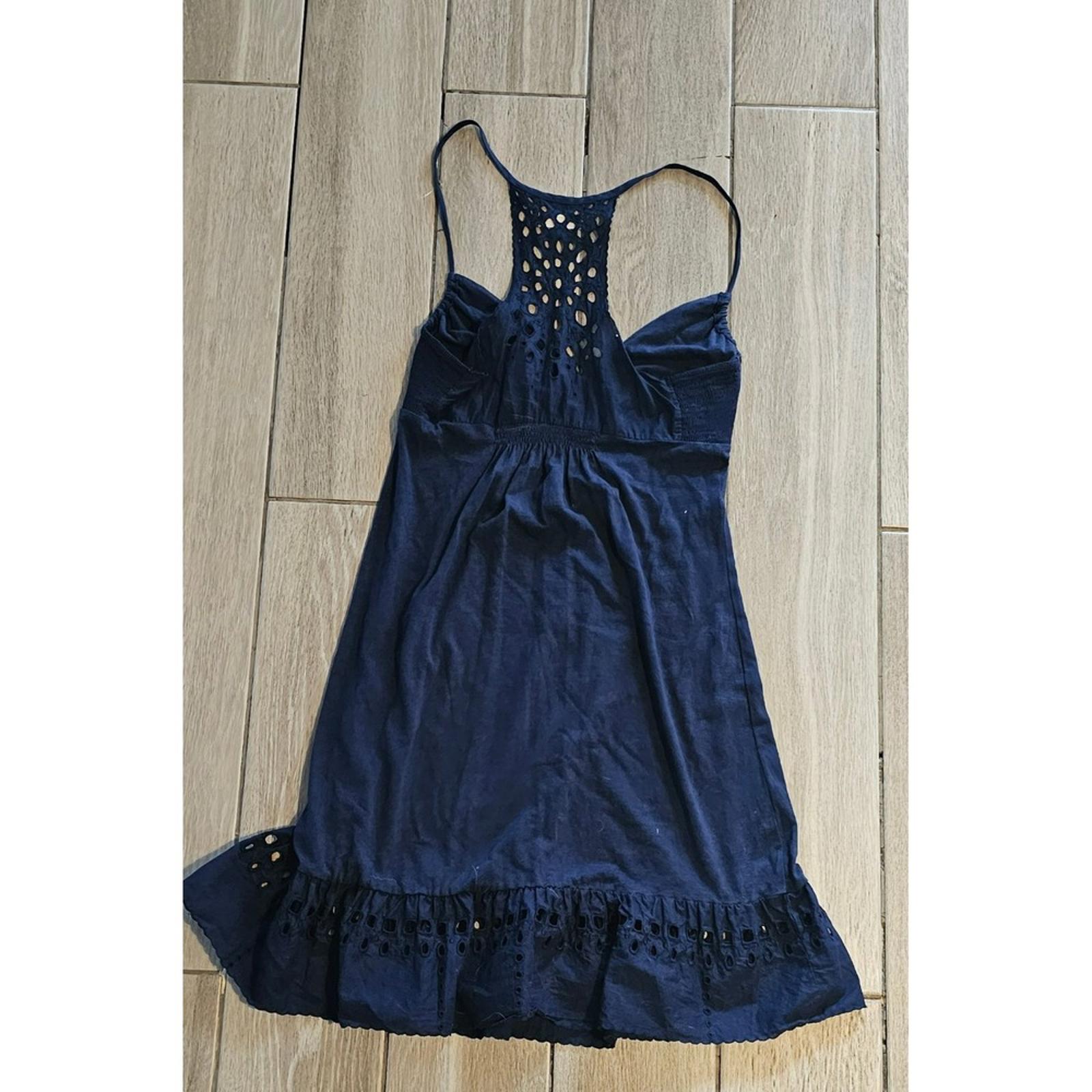 American Eagle Navy Crochet Racerback Sundress Women's M