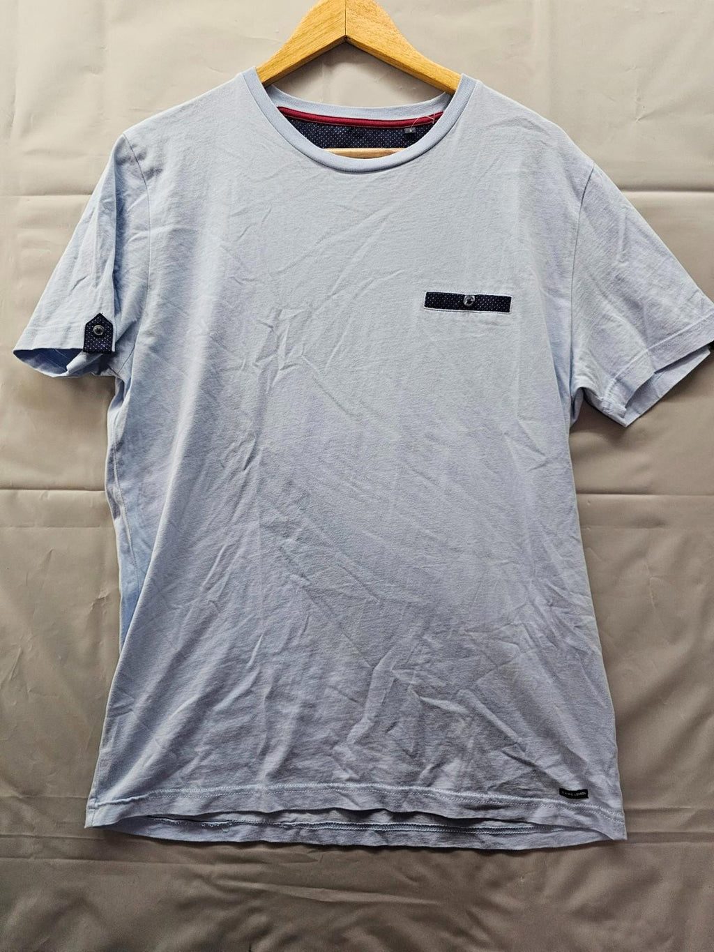 Guide London Premium Range Small Light Blue Polka Dot Accent Shirt Tee