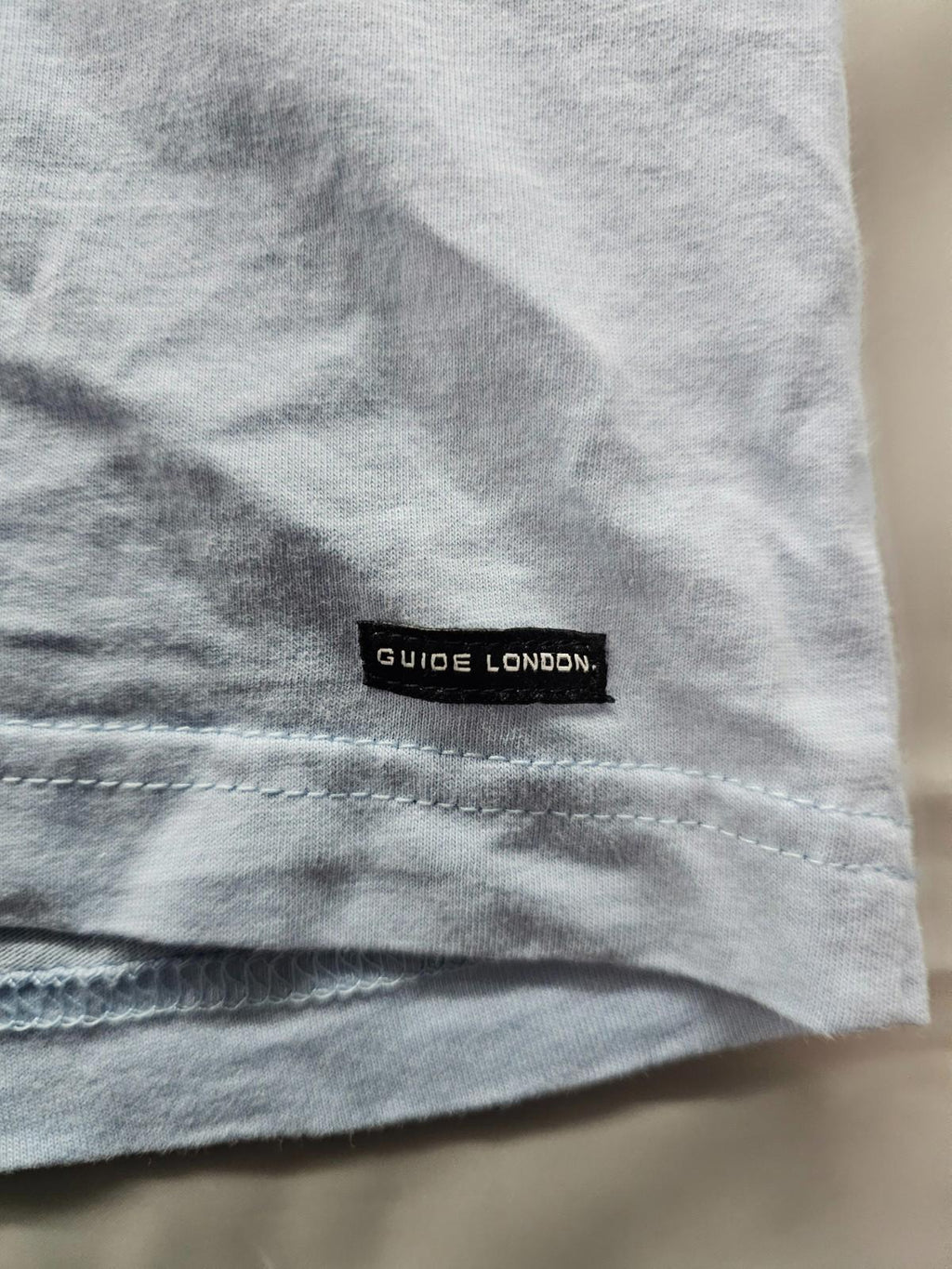 Guide London Premium Range Small Light Blue Polka Dot Accent Shirt Tee