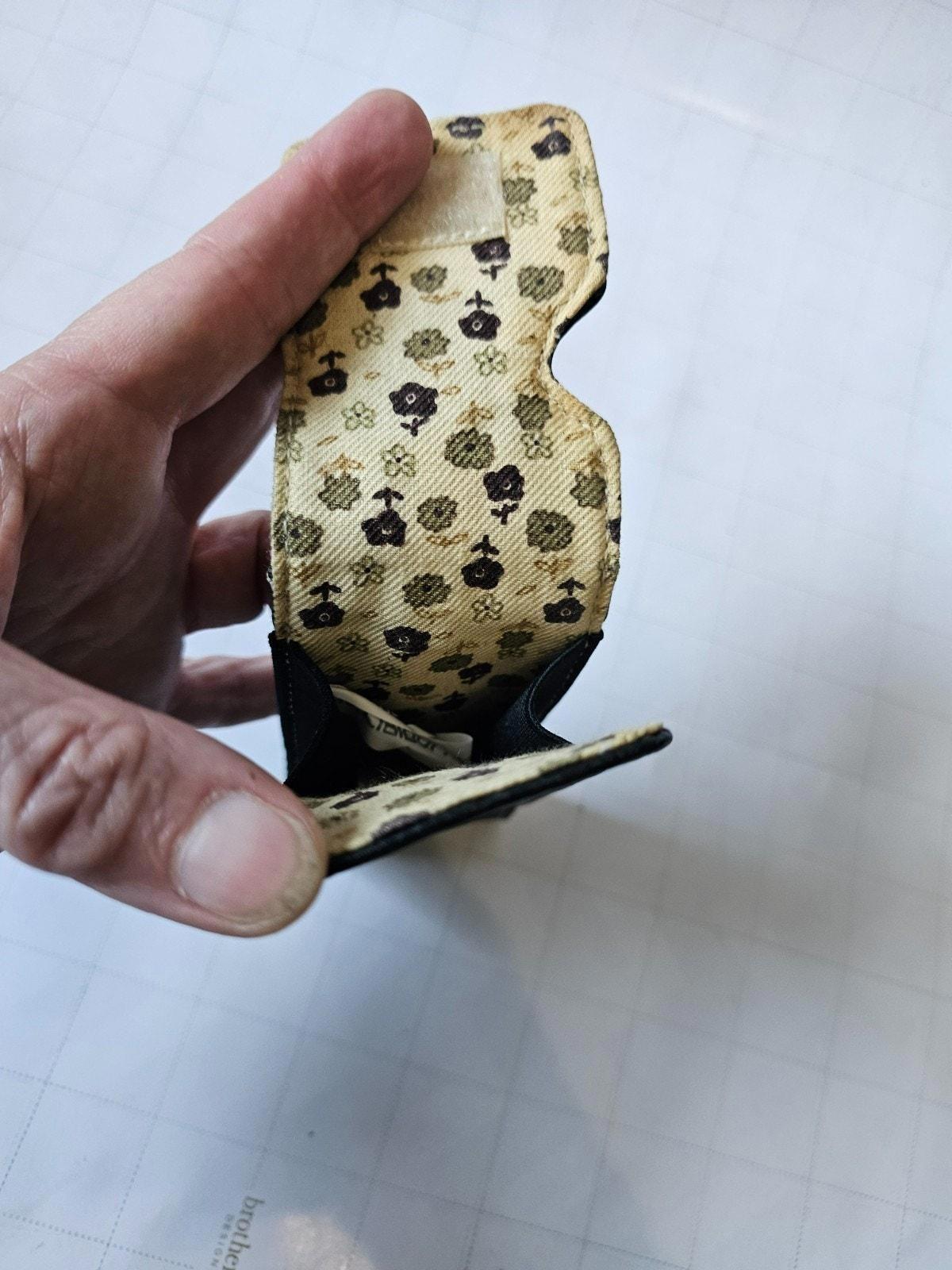 Liz Claiborne Black Faux Leather Glasses Case Floral Lining