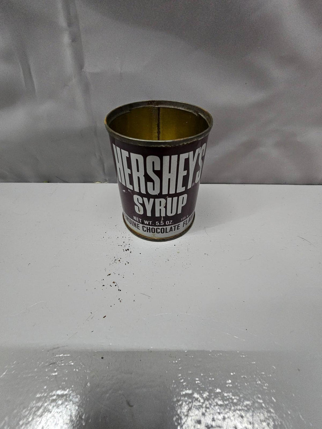 Vintage Hershey's Syrup Tin 5.5 Ounces Hershey Chocolate Container; Opened Empty