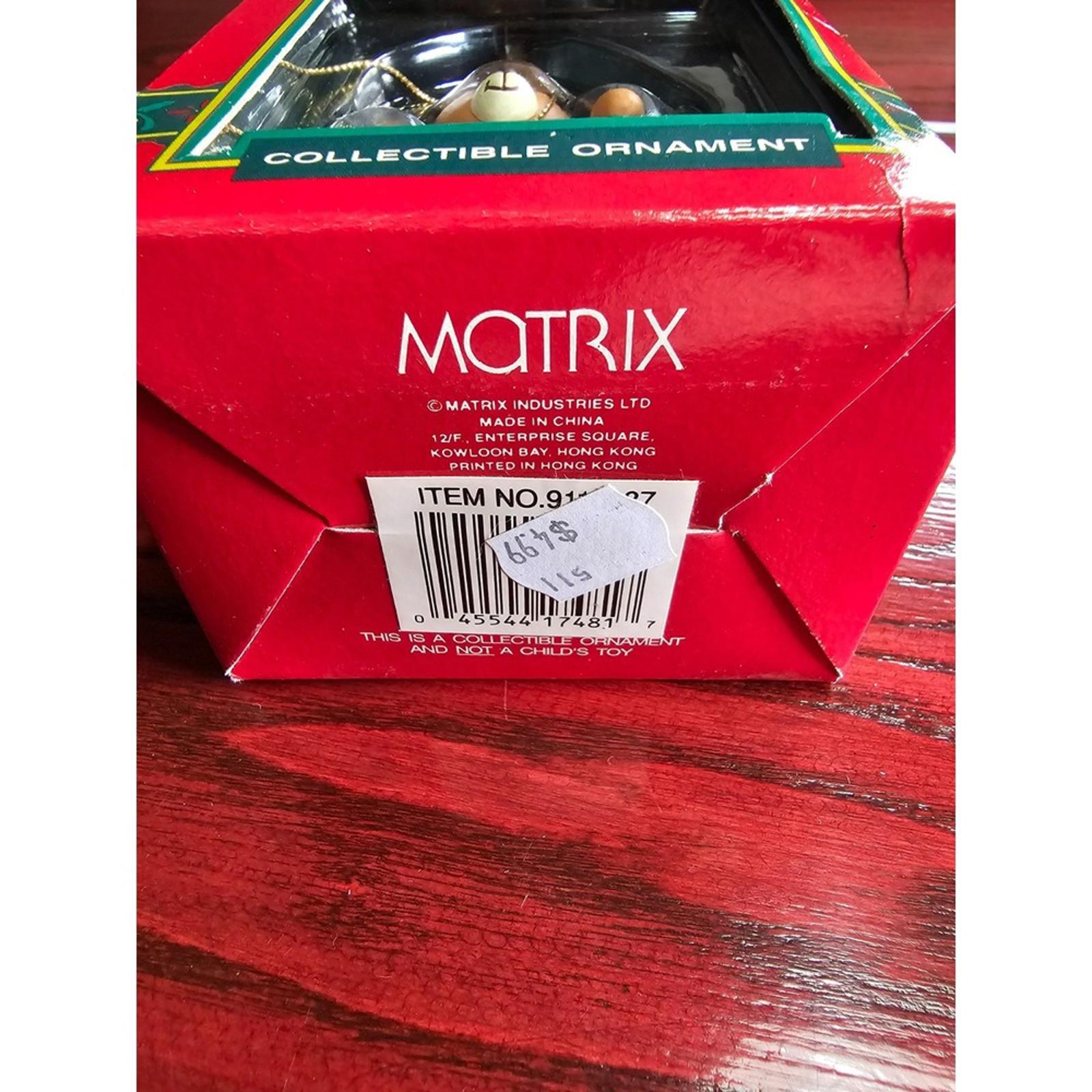 Vintage Christmas Traditions Santa Teddy Bear Ornament Matrix 1990s