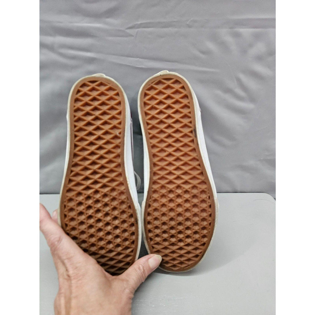 Vans Old Skool Burgundy Canvas Sneakers Women’s 6.5 White Stripe Classic Shoes