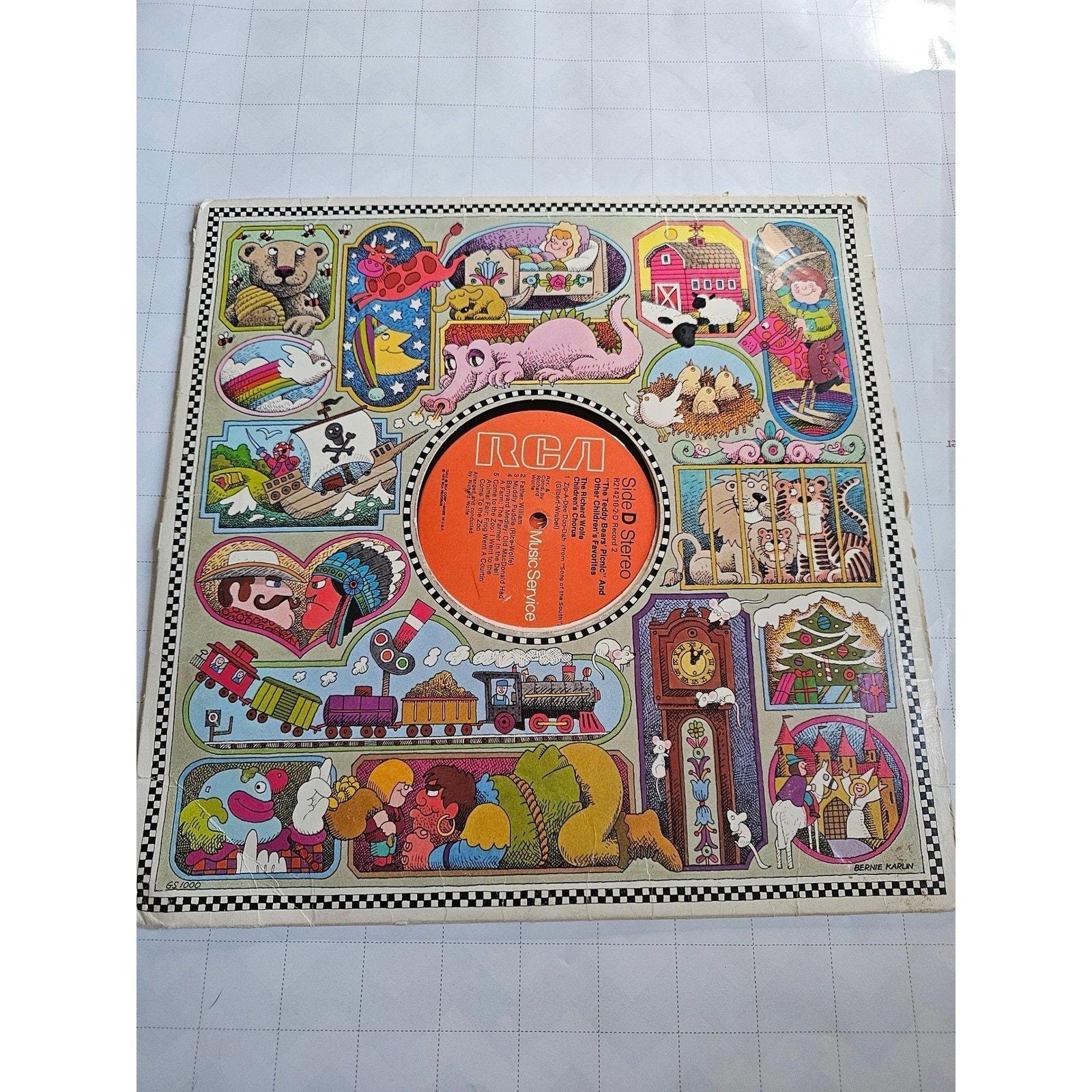 Vintage RCA The Teddy Bears Picnic Childrens Music Records 4 Album Set - good-g-