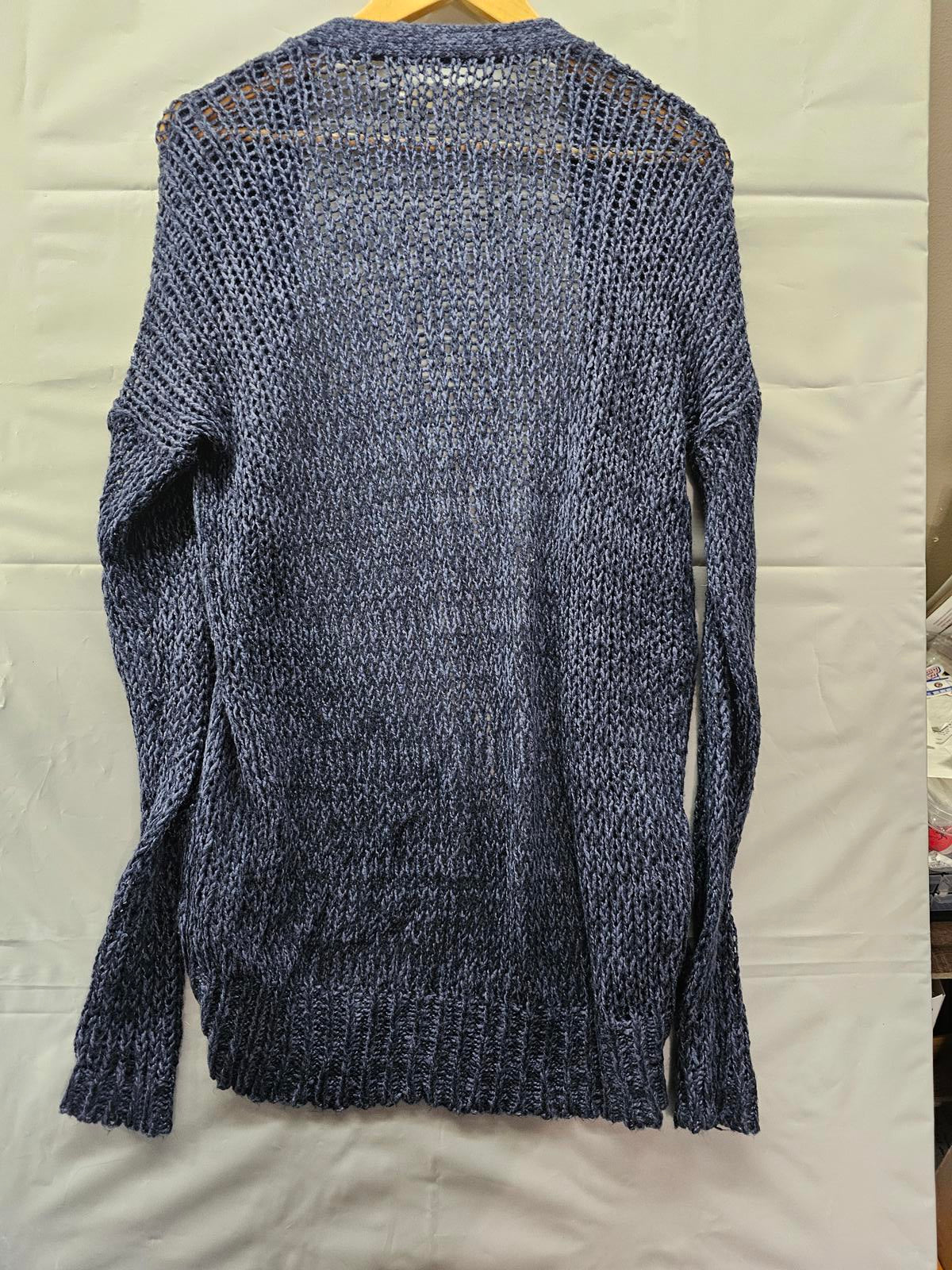 Hollister Navy Blue Open Knit Button Cardigan Sweater Women’s XS/S
